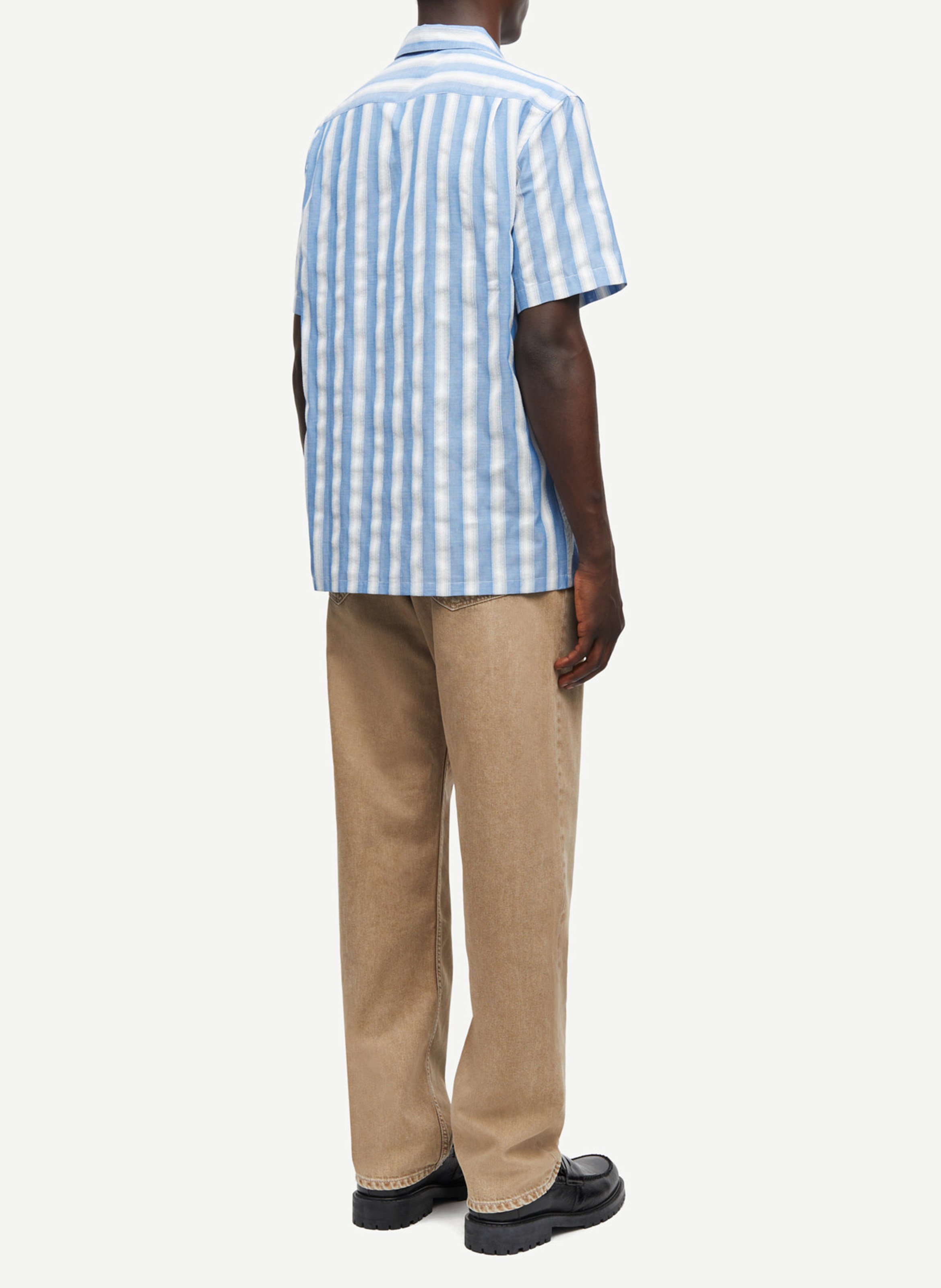 Chemise droite en coton bio rayé SAMSOE SAMSOE Multicolore