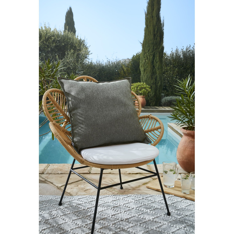 Housse de coussin "naïa outdoor" toutes dimensions l'effet papillon L'EFFET PAPILLON Gris
