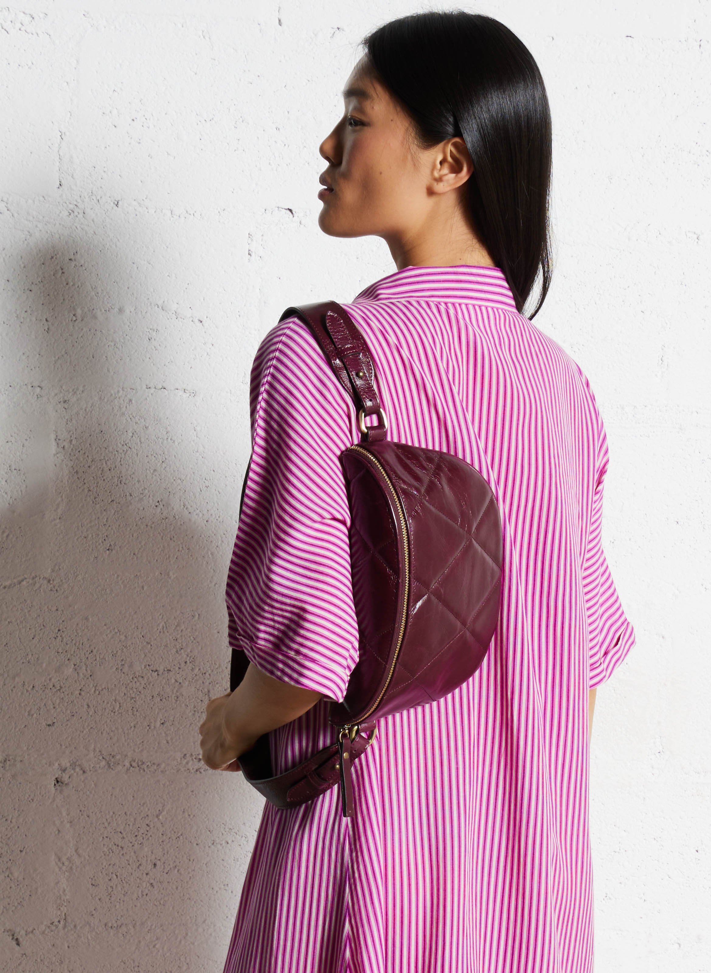 Sac banane en cuir matelassé MAISON 123 Rouge