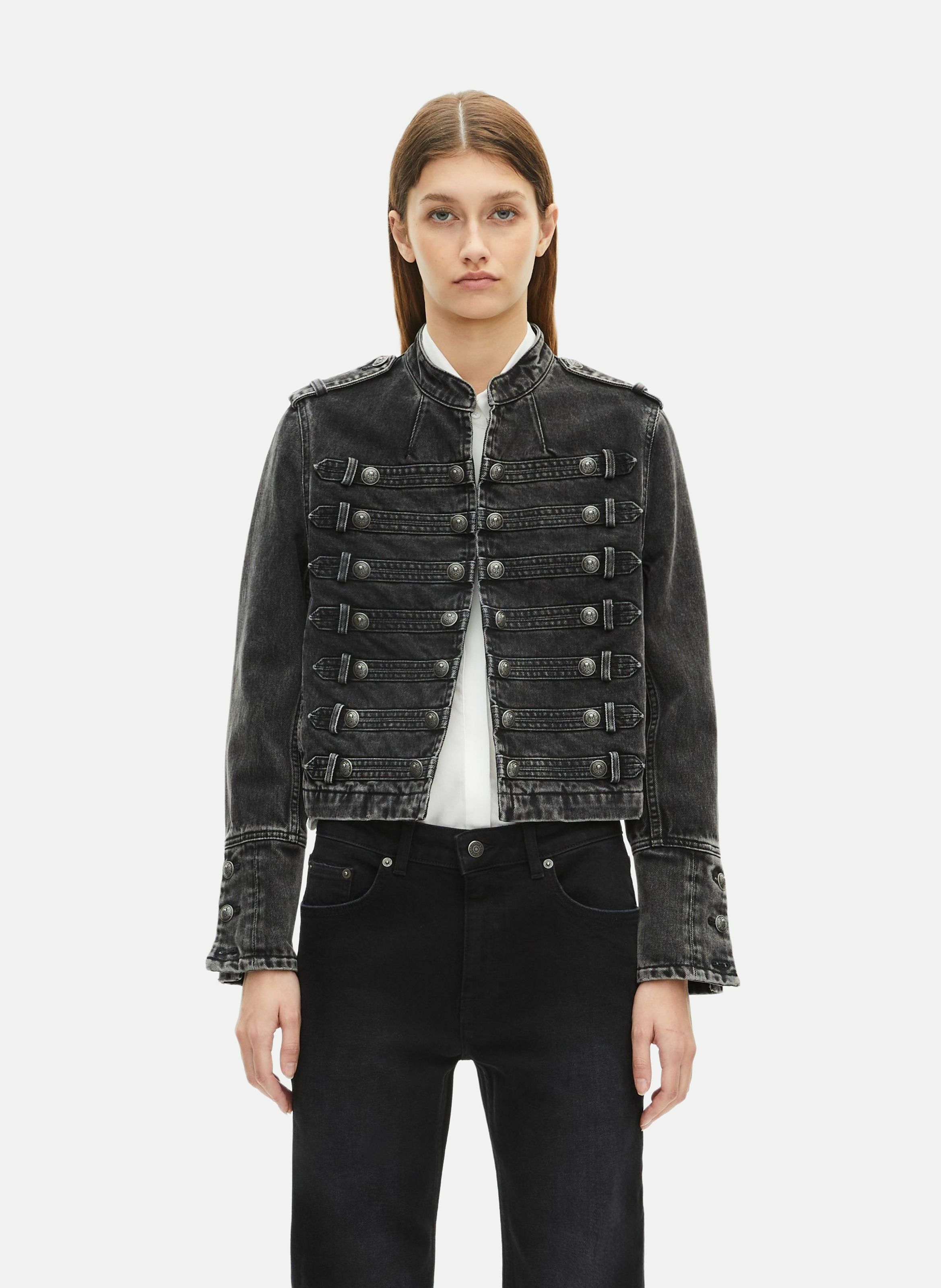 Denim officer-style jacket THE KOOPLES Black
