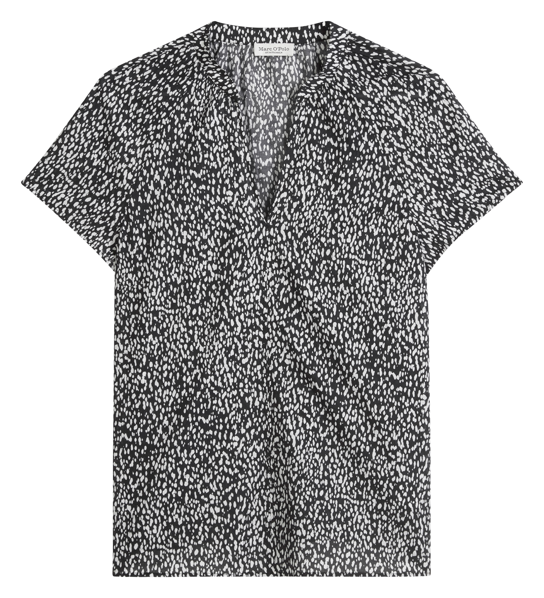 Blusa de algodón con cuello de pico MARC O'POLO Multicolor