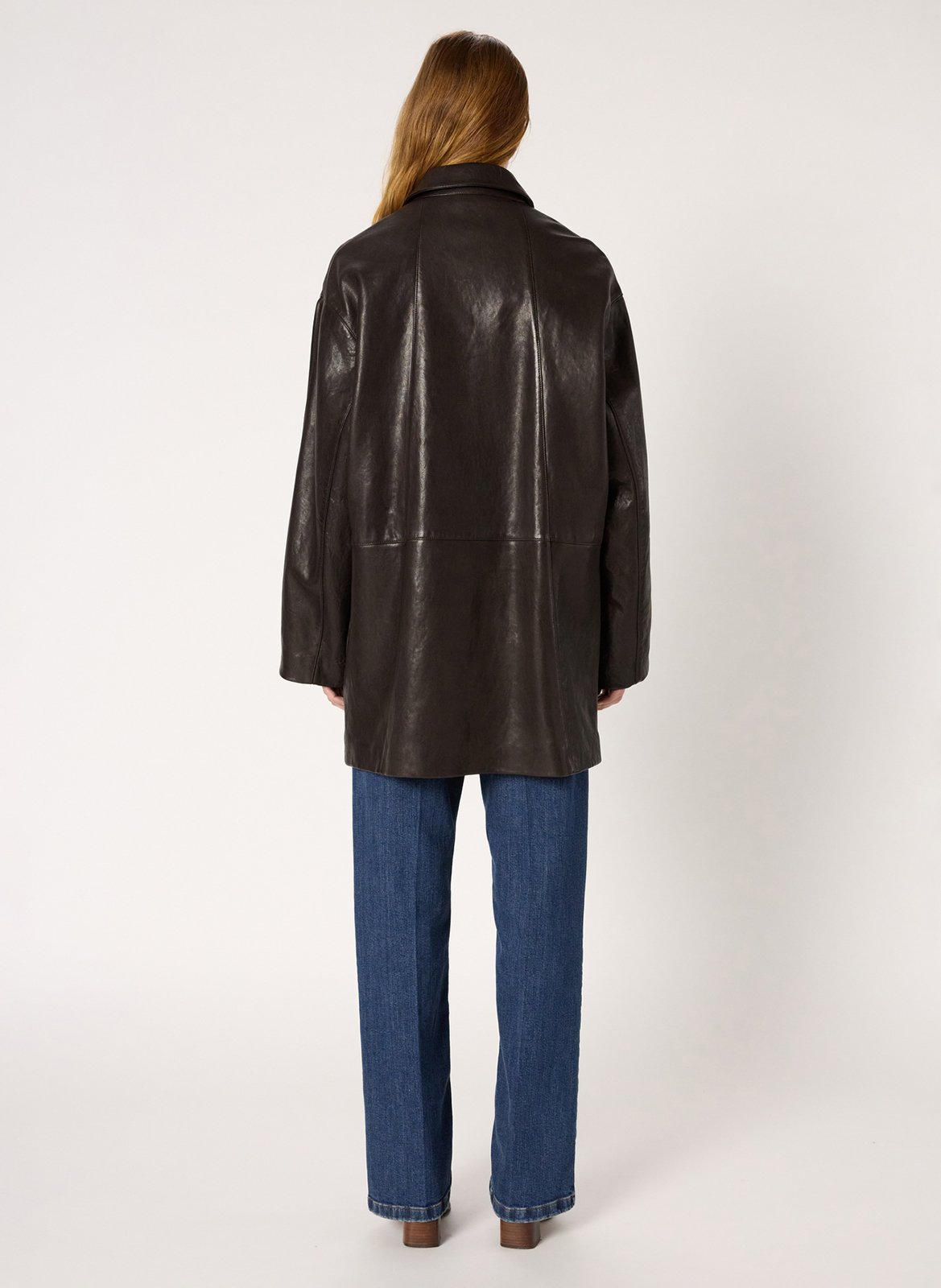 Lambskin leather jacket with classic collar GERARD DAREL Brown