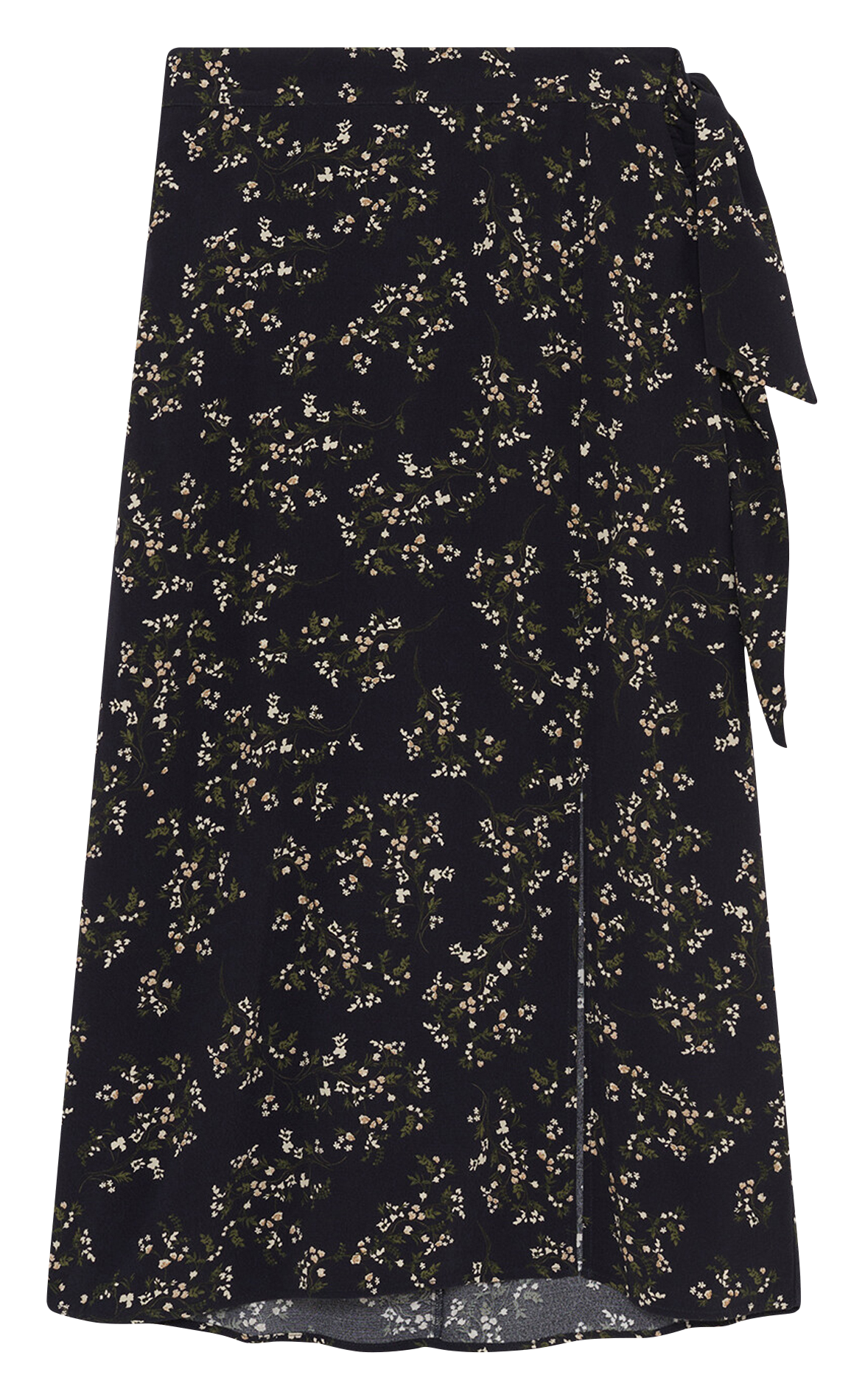 High-waisted midi skirt with print CAROLL Black