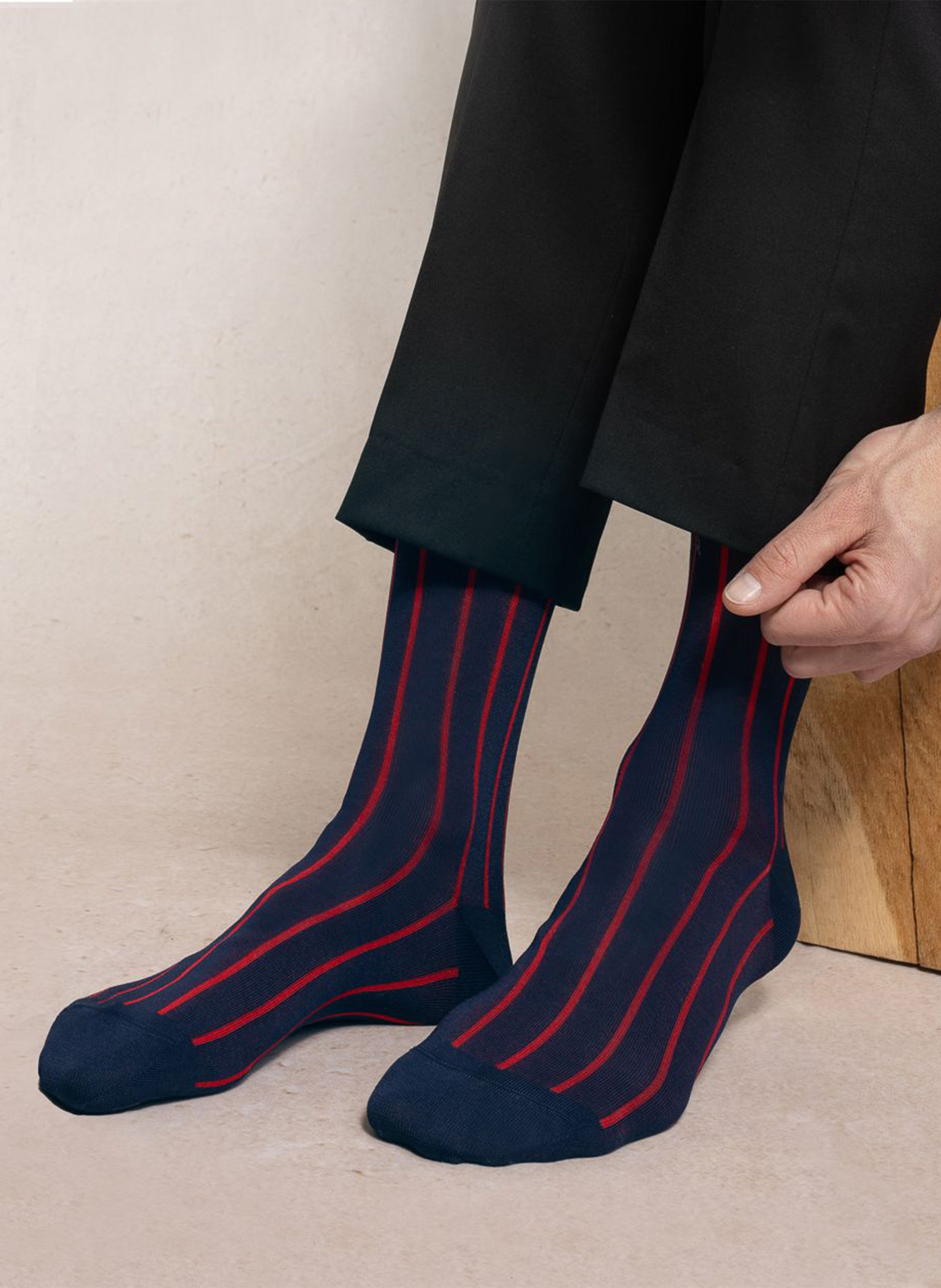 Mid-calf striped socks BLEUFORET Black