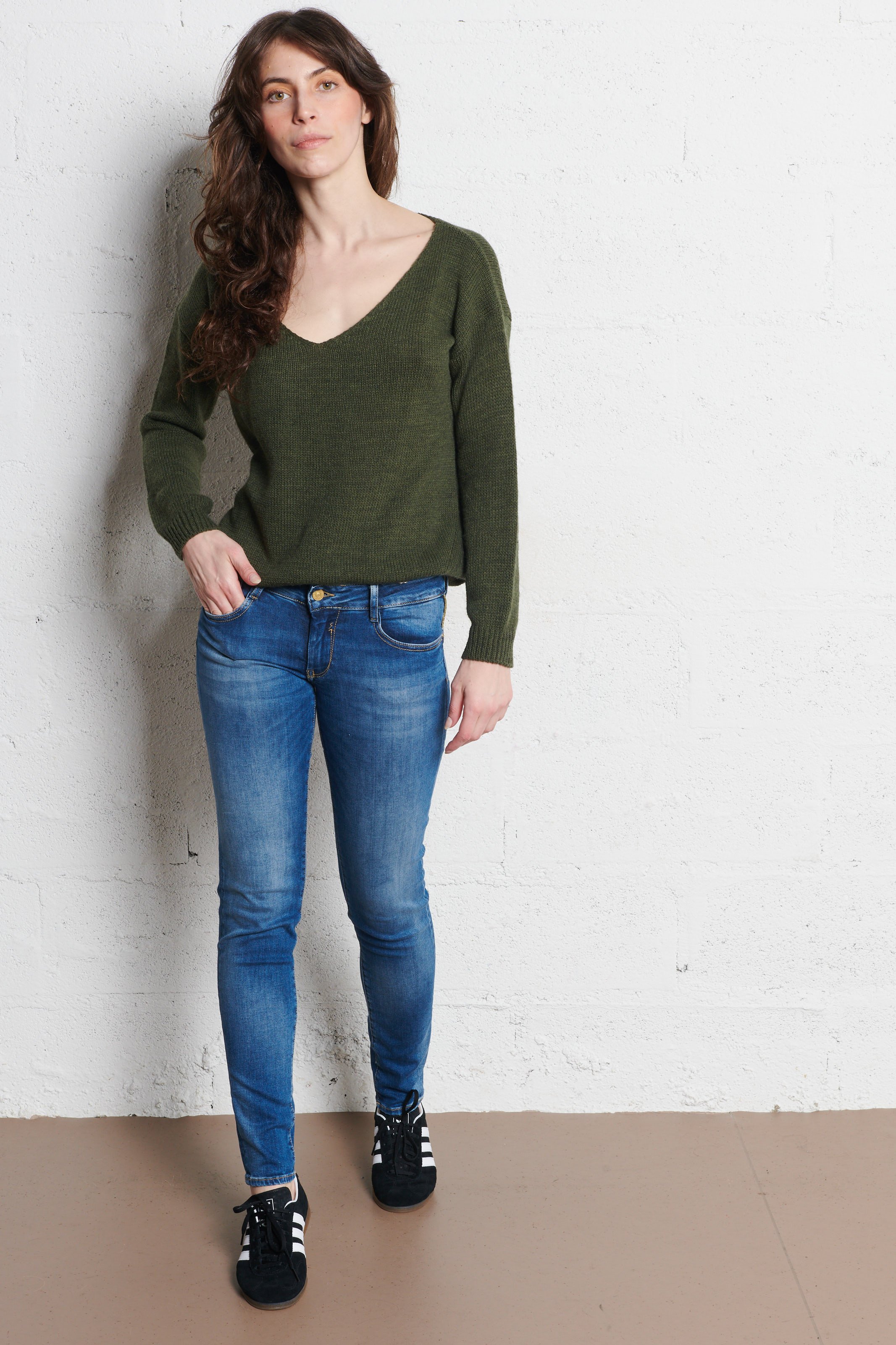 Jean slim en coton mélangé LE TEMPS DES CERISES Bleu