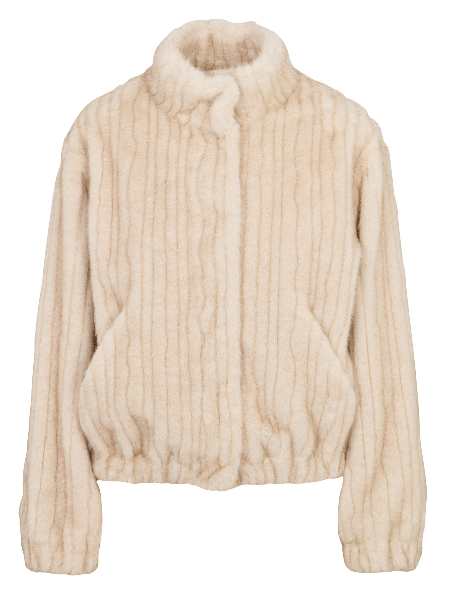 Jas met opstaande kraag van imitatiebont SUD EXPRESS Beige