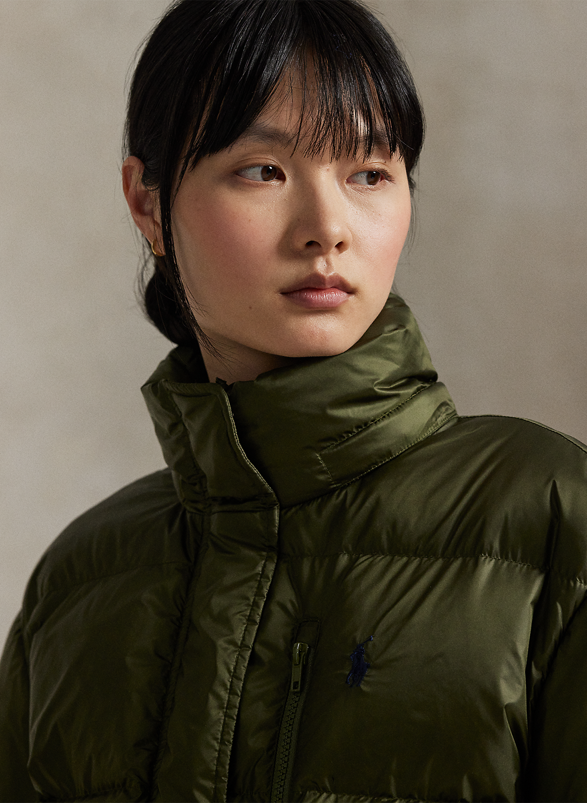 Doudoune col montant à capuche POLO RALPH LAUREN Vert