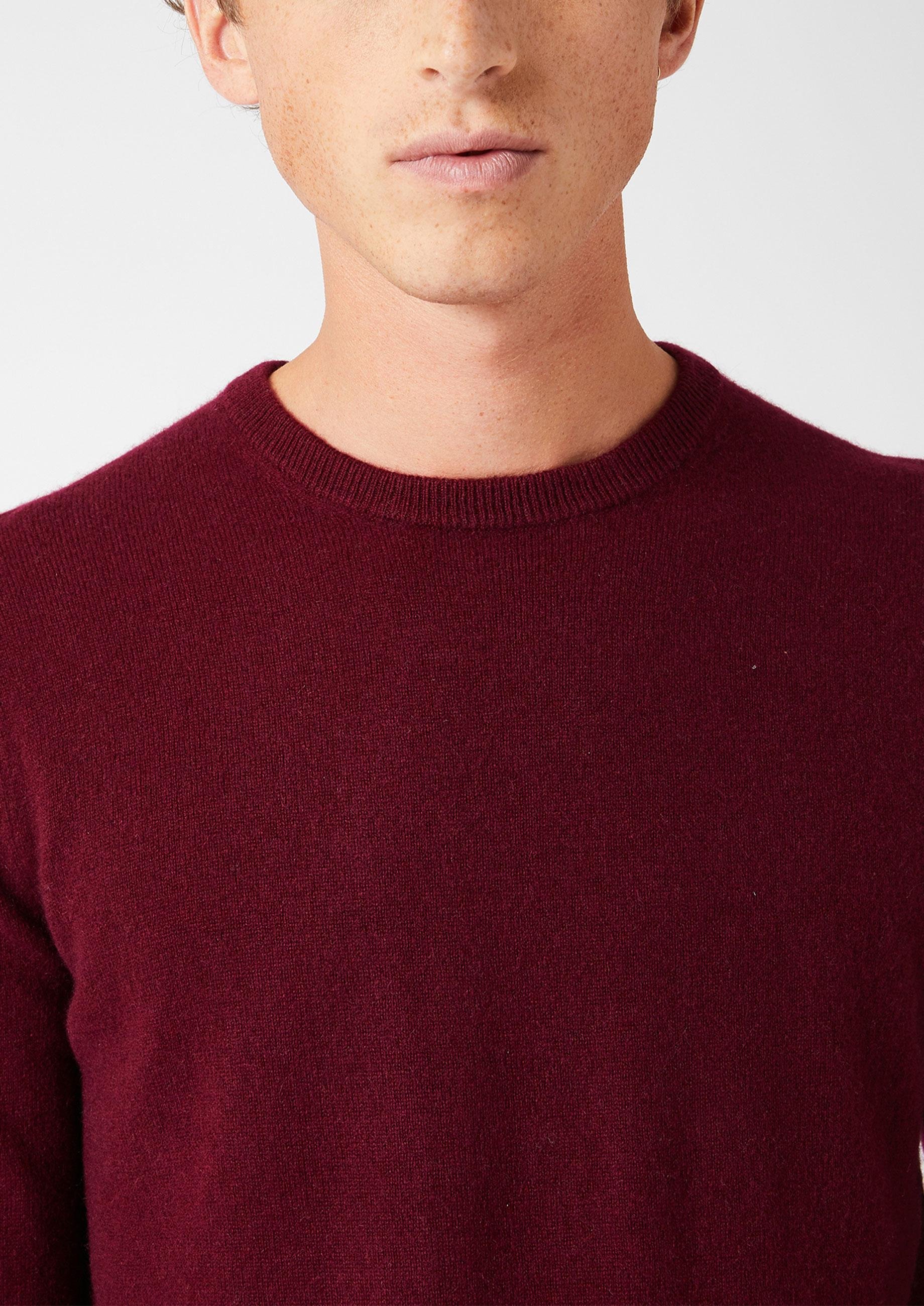 Pull homme col rond en cachemire 2 fils RODIER Rouge