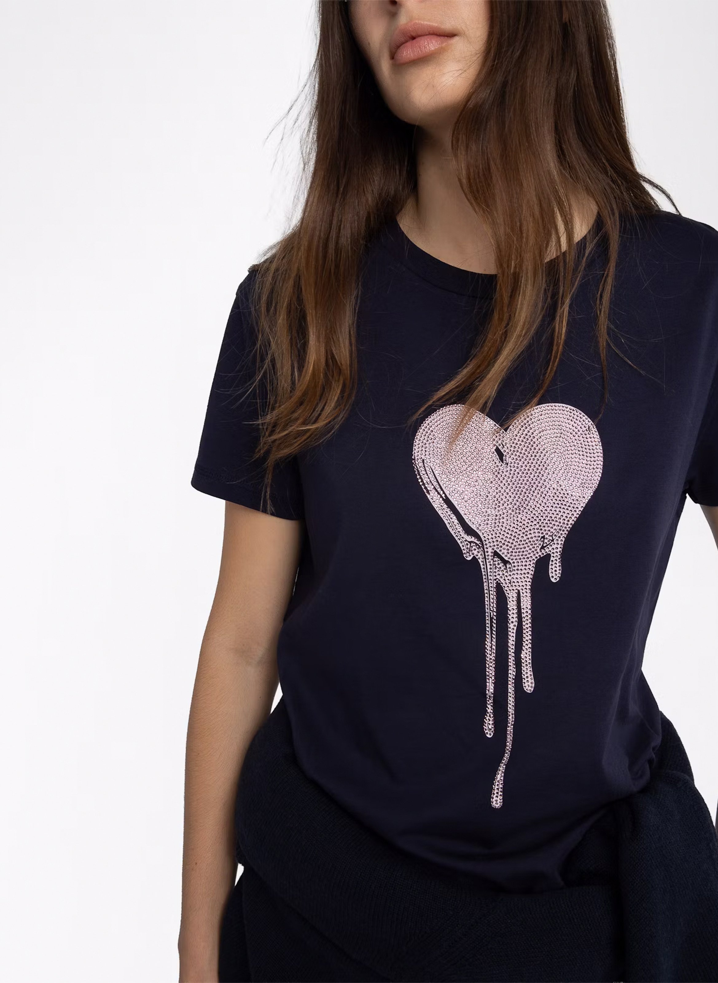 Tee-shirt droit col rond en coton ZADIG&VOLTAIRE Bleu