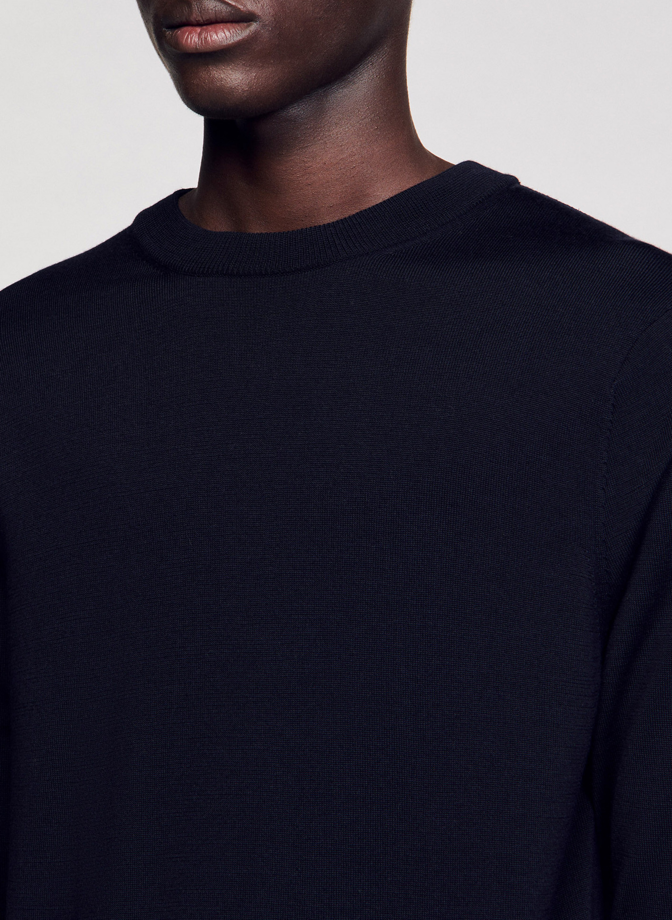 Round-neck wool sweater SANDRO Blue