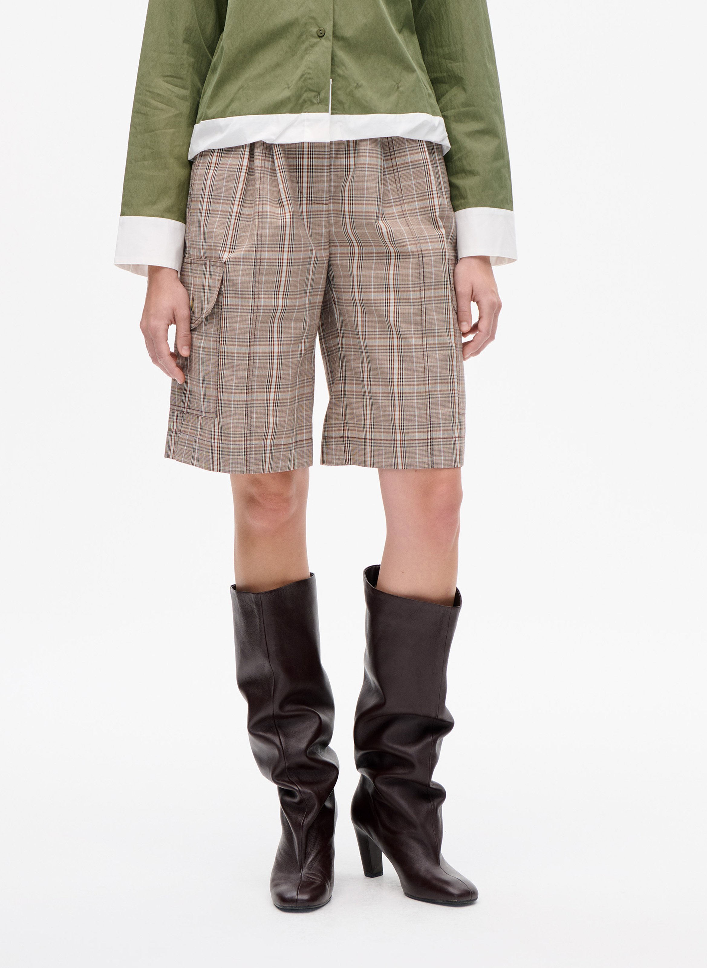 Printed straight Bermuda shorts BAUM UND PFERDGARTEN Brown