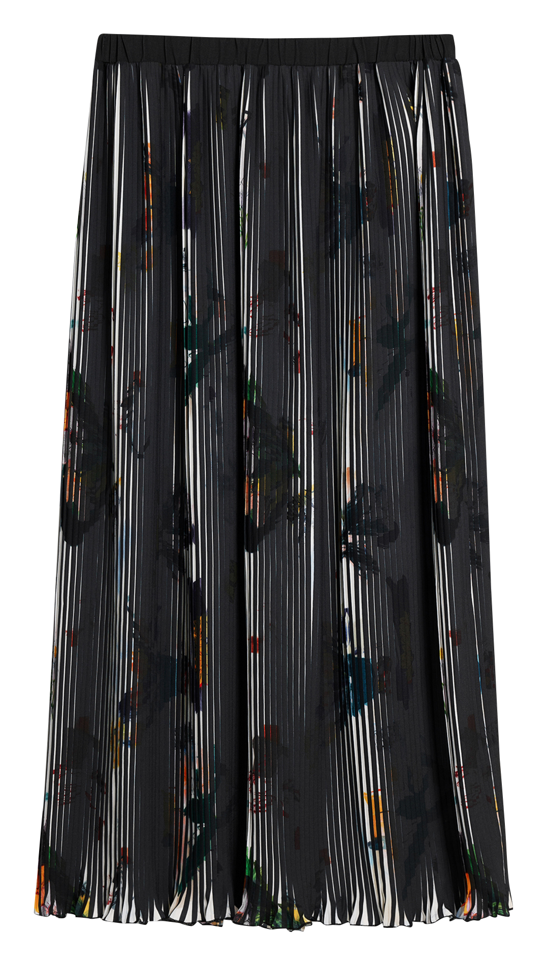 Geribbelde midi A-lijn rok DESIGUAL Zwart