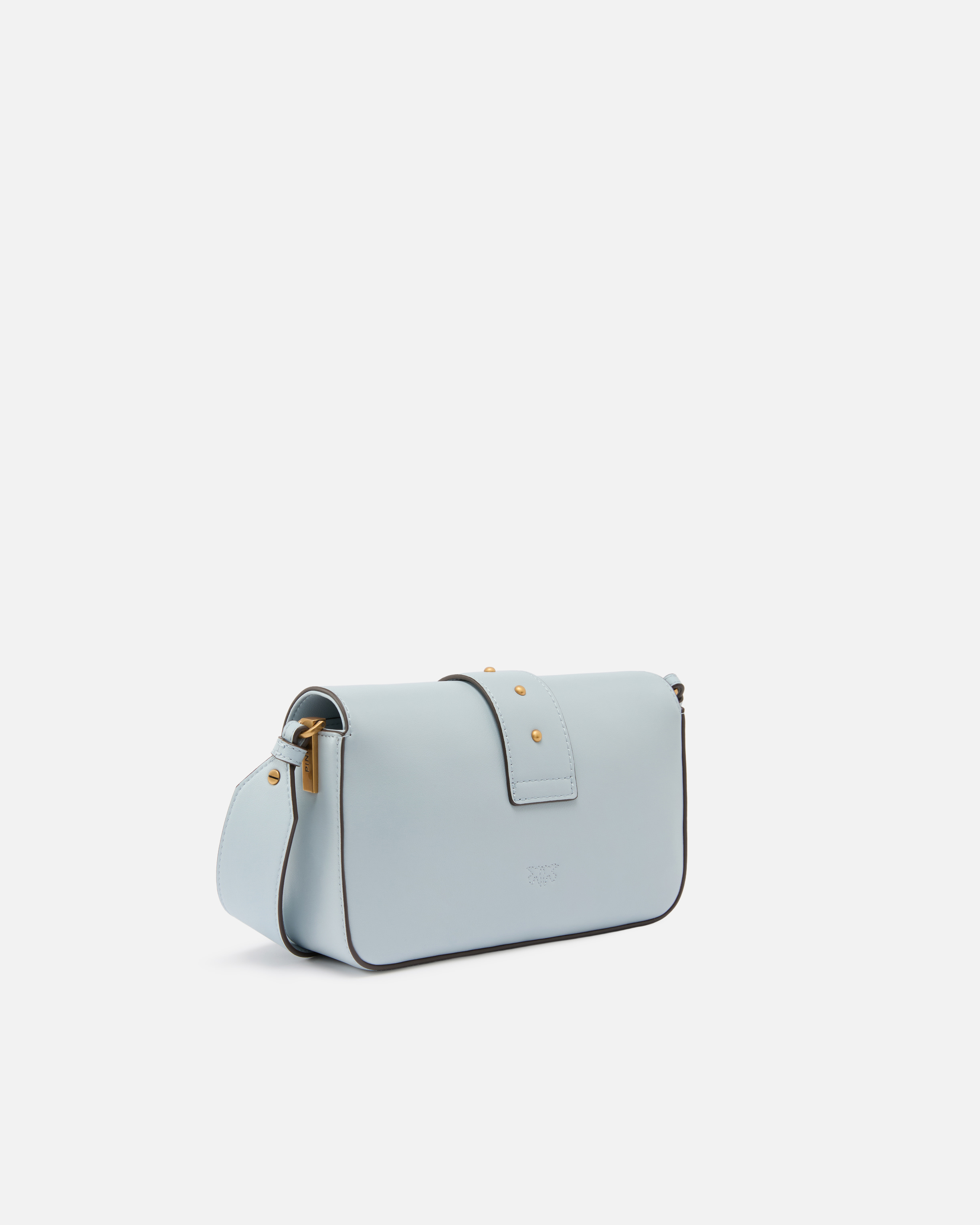 Sac à épaule souple mini love bag en cuir PINKO Bleu