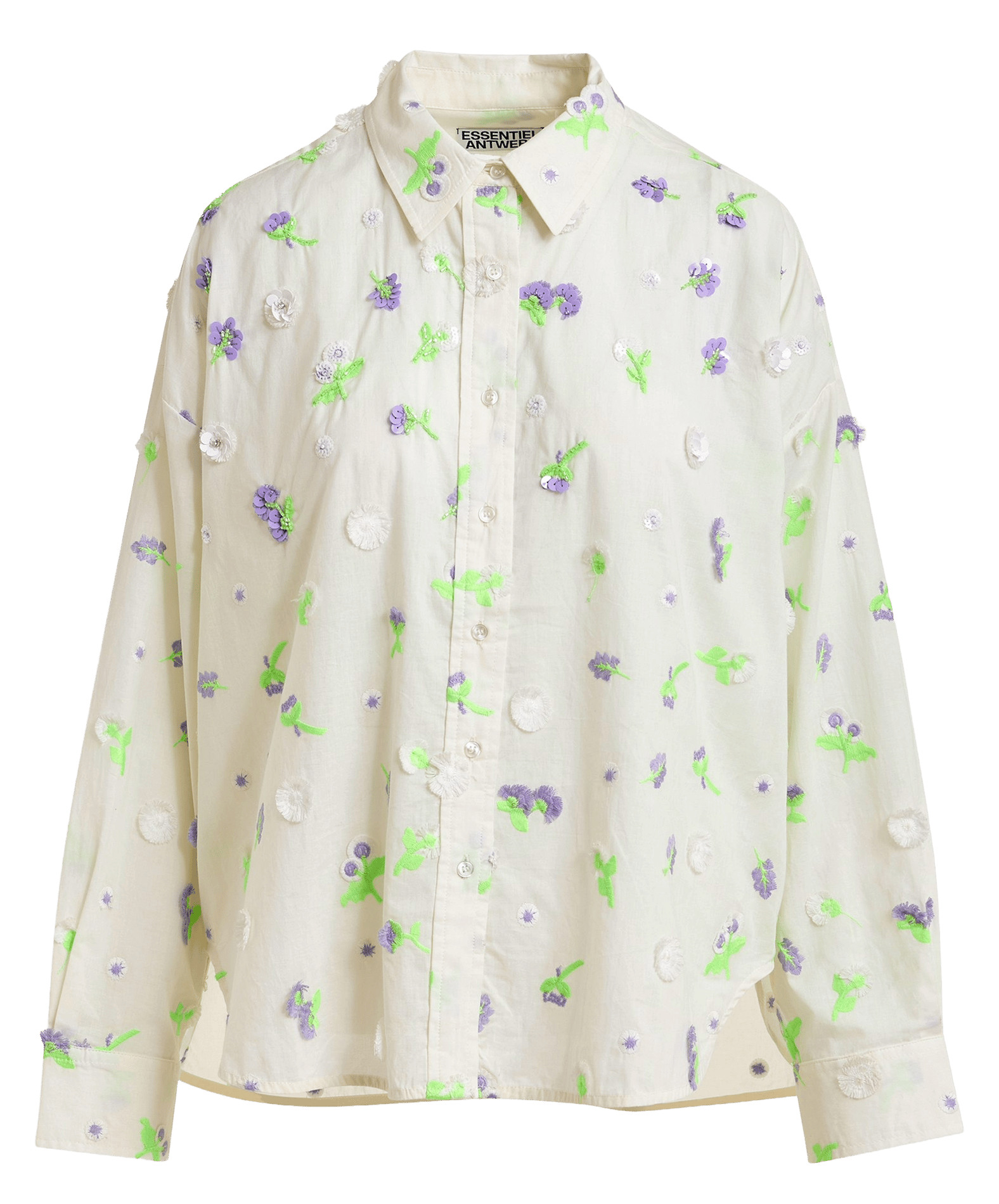 Embroidered cotton shirt  ESSENTIEL ANTWERP White