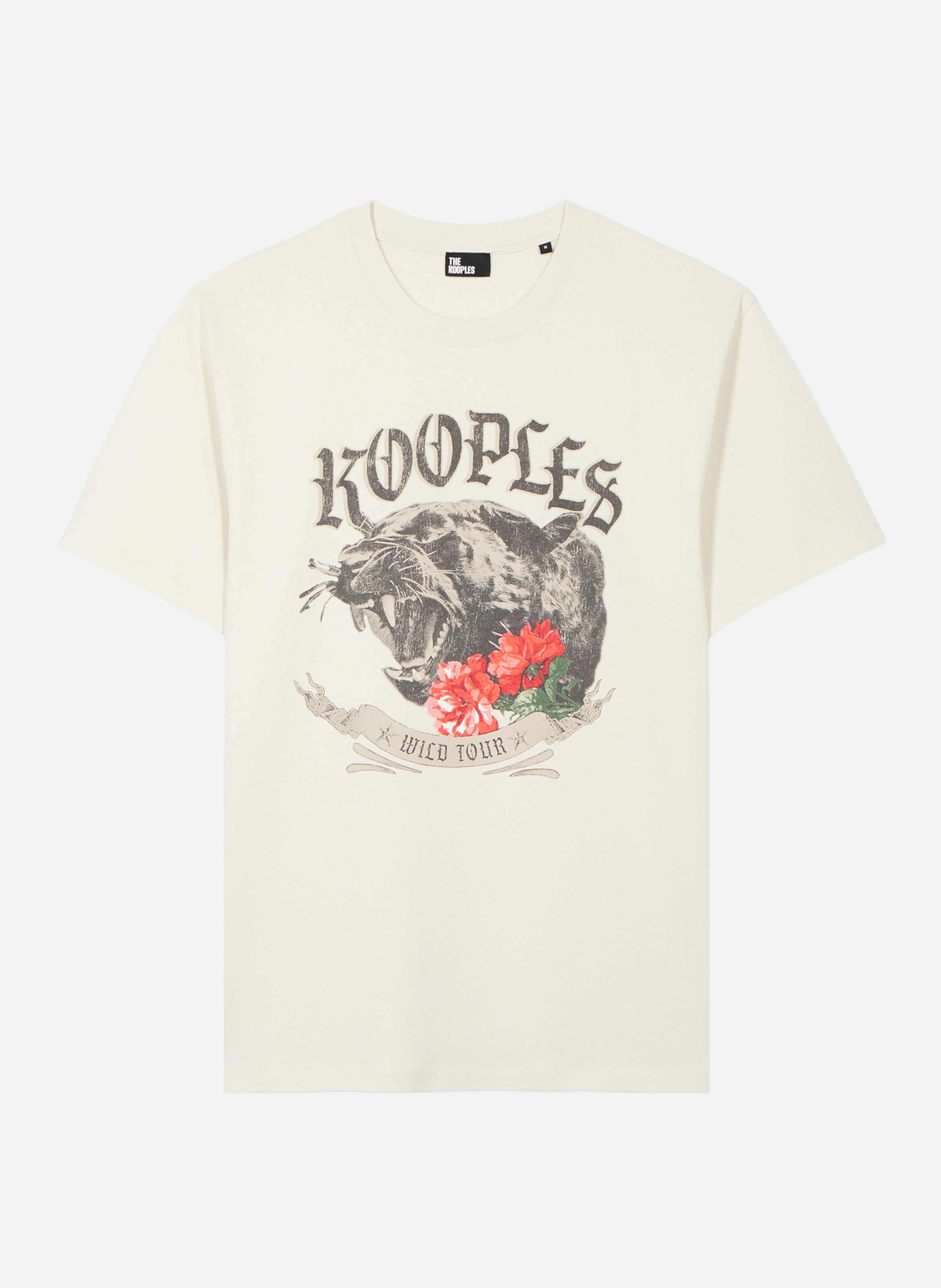 T-shirt with panther screen print THE KOOPLES Beige
