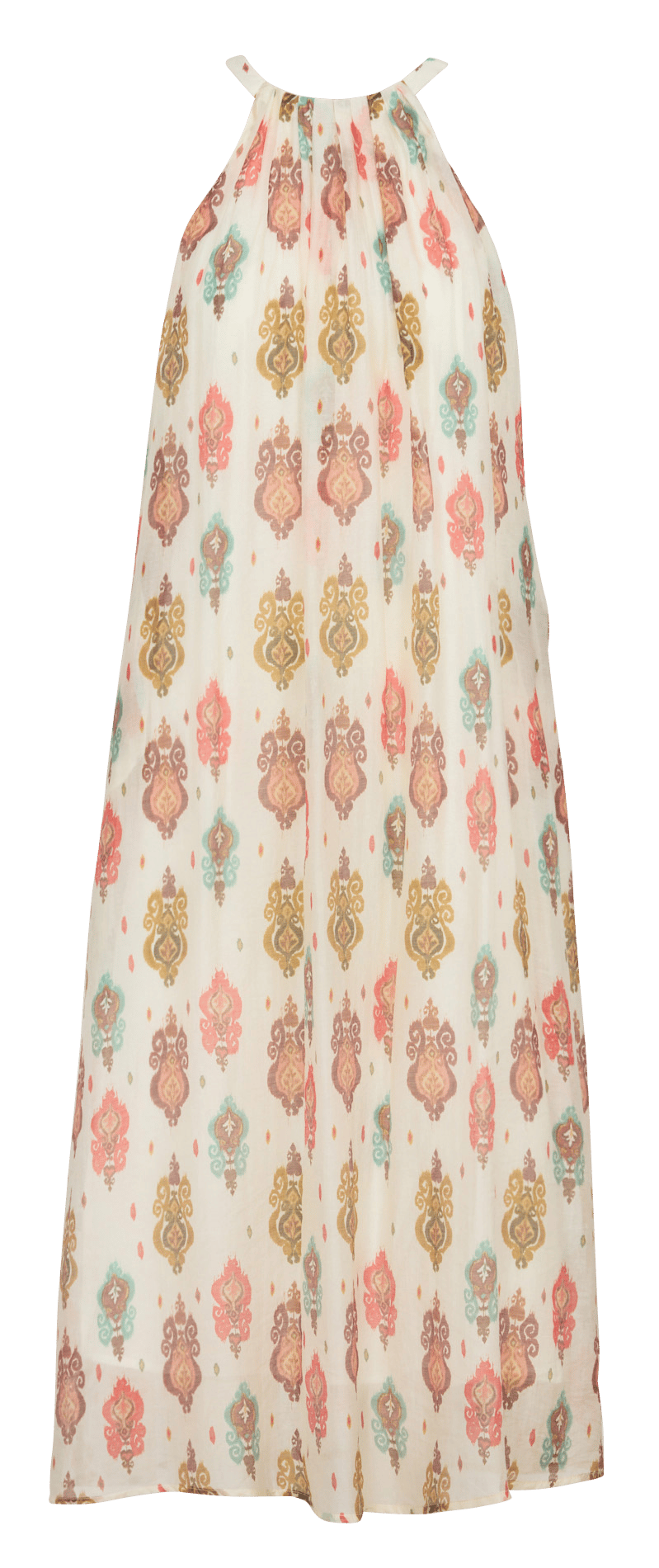 Bedrucktes Maxikleid mit Rundhalsausschnitt THE KORNER Mehrfarbig