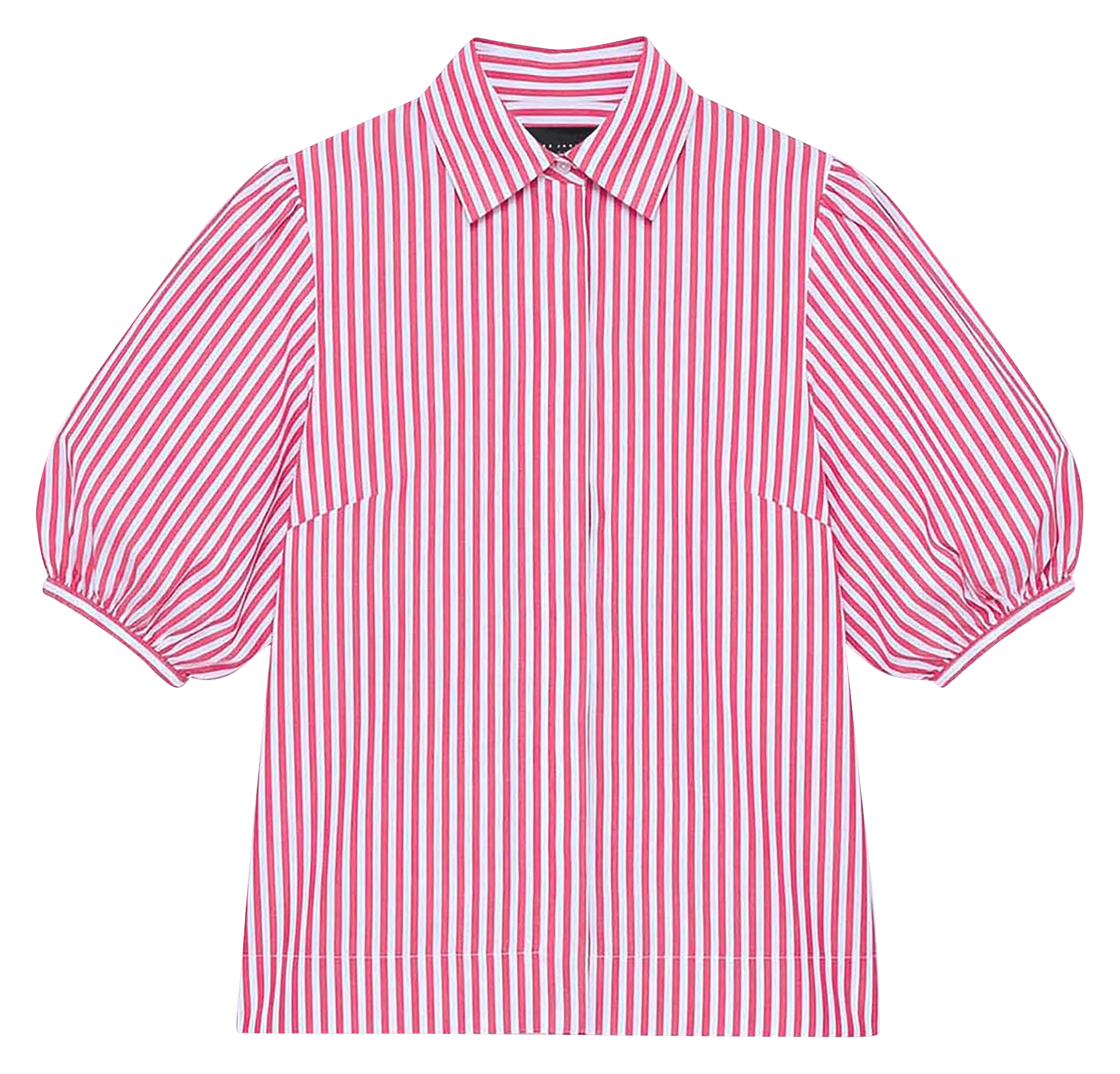 Chemise droite à rayures en popeline TARA JARMON Rouge