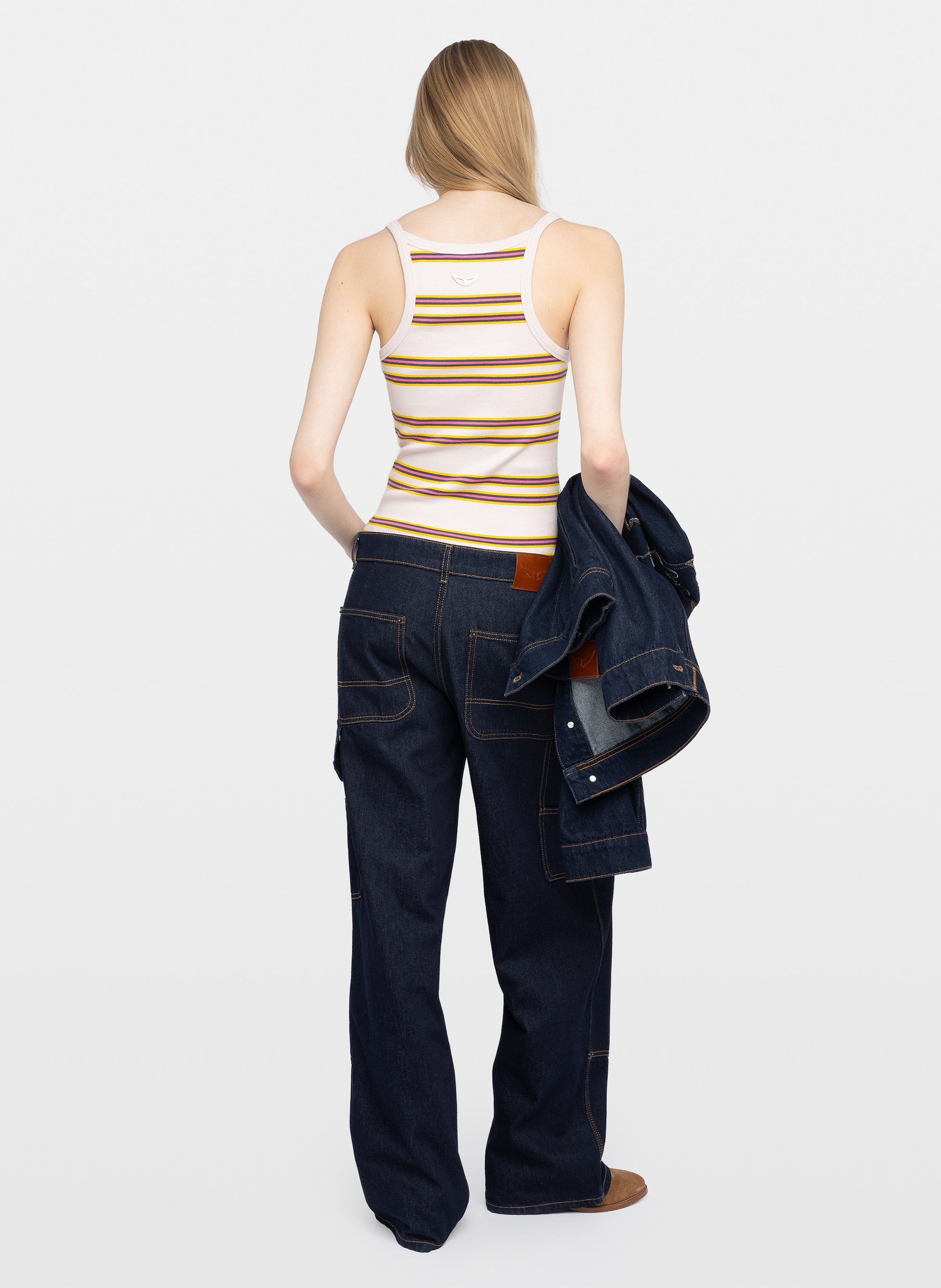 Fitted Striped Cotton Tank Top ZADIG&VOLTAIRE Pink