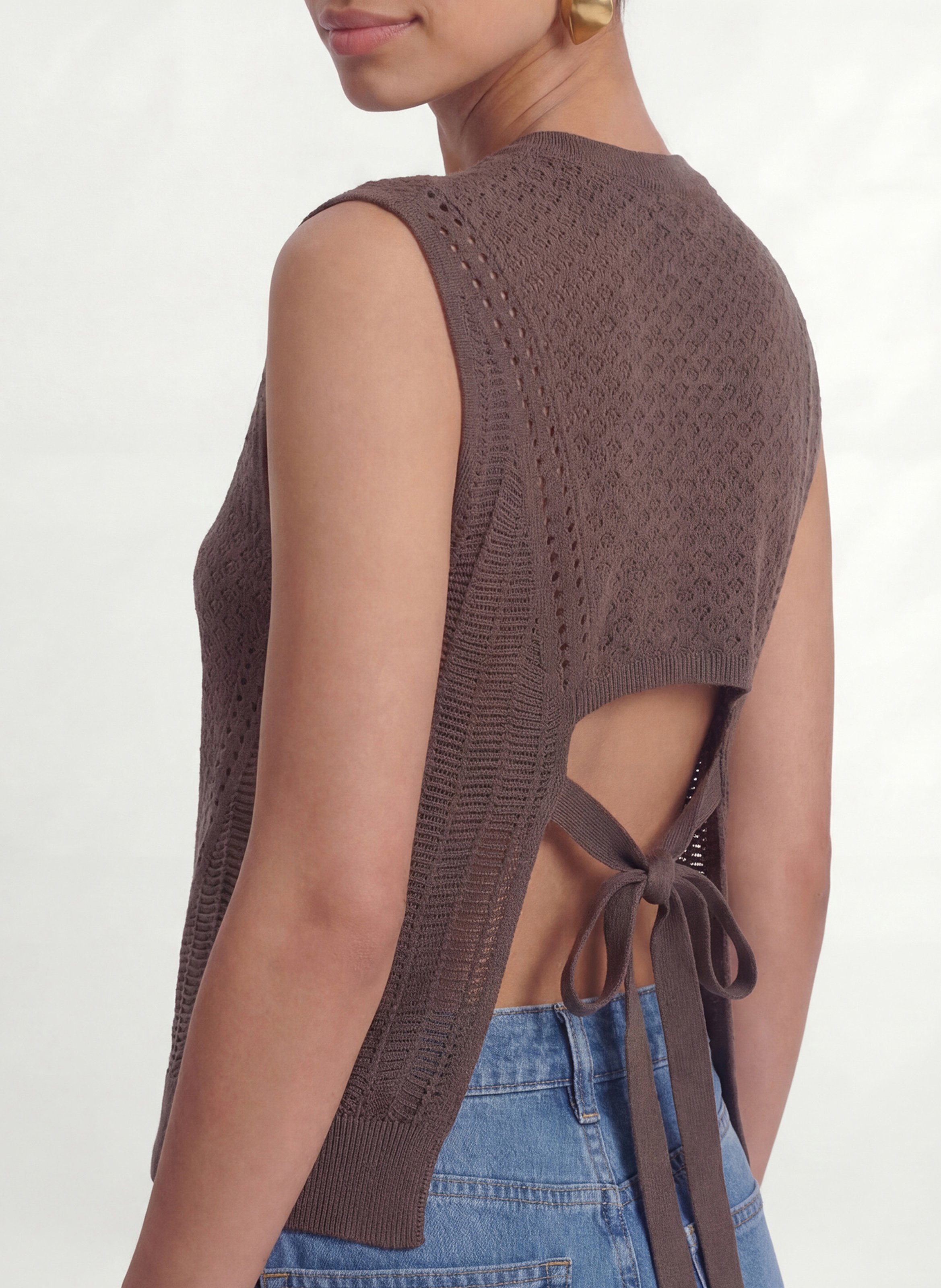 Pull droit col rond KOOKAI Marron