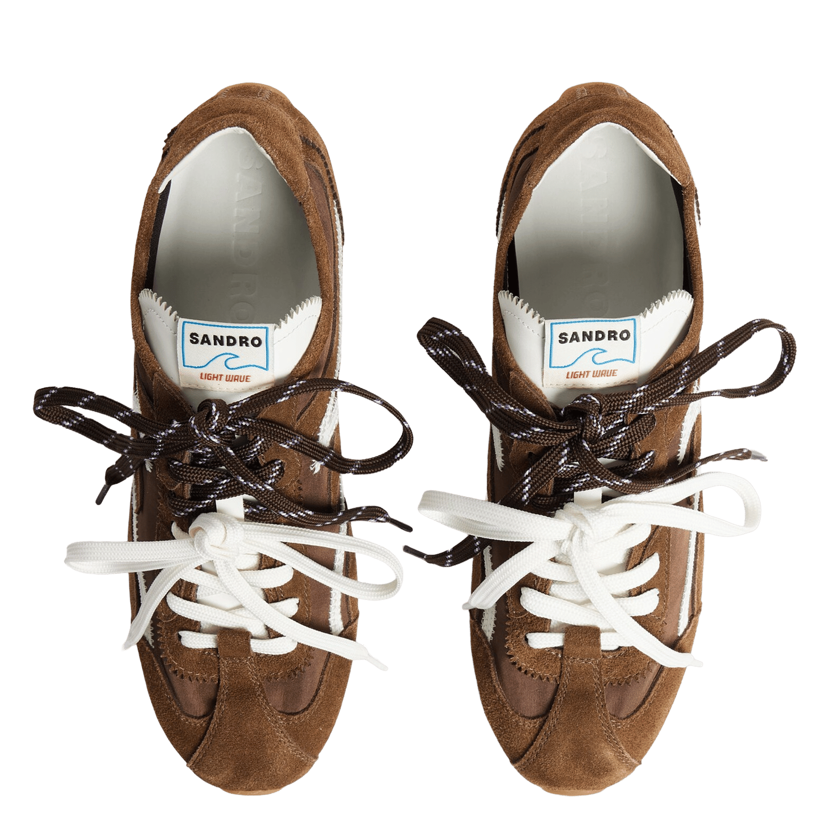 Baskets basses en cuir SANDRO Marron