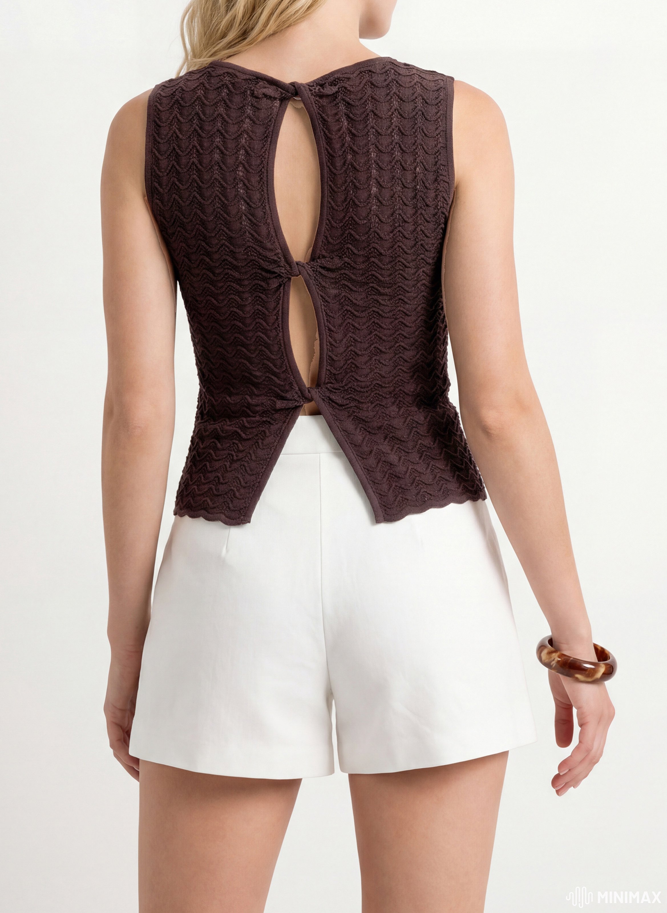 Rundhals-Top KOOKAI Braun