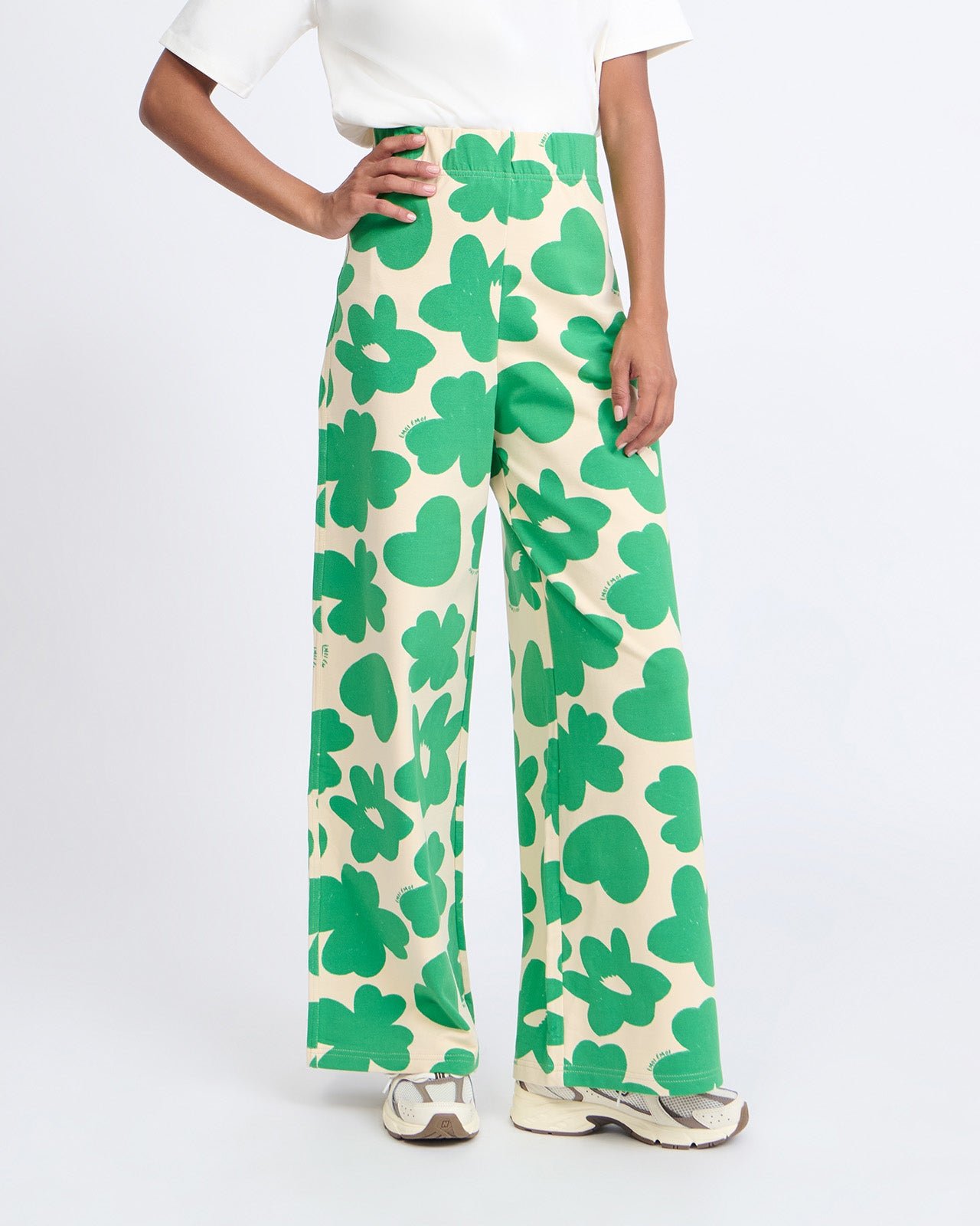Maxi printed organic cotton pants - Lucky EMOI EMOI Green