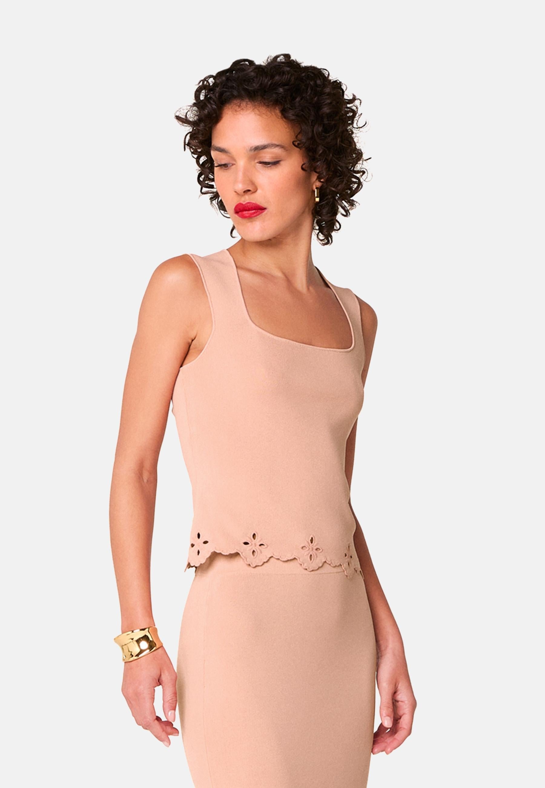 Embroidered sleeveless top RODIER Pink