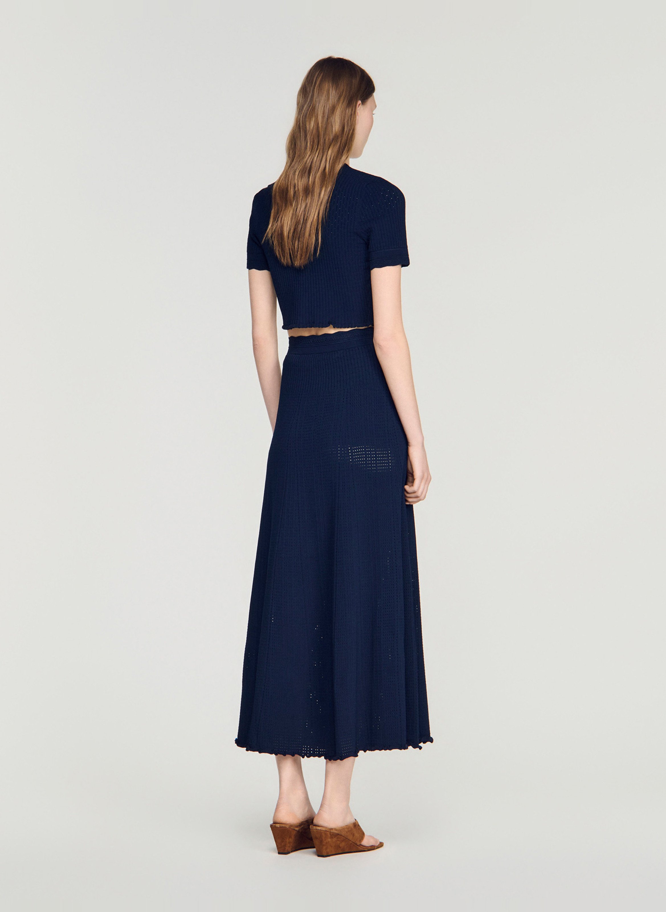 Halflange, gerende rok SANDRO Blauw
