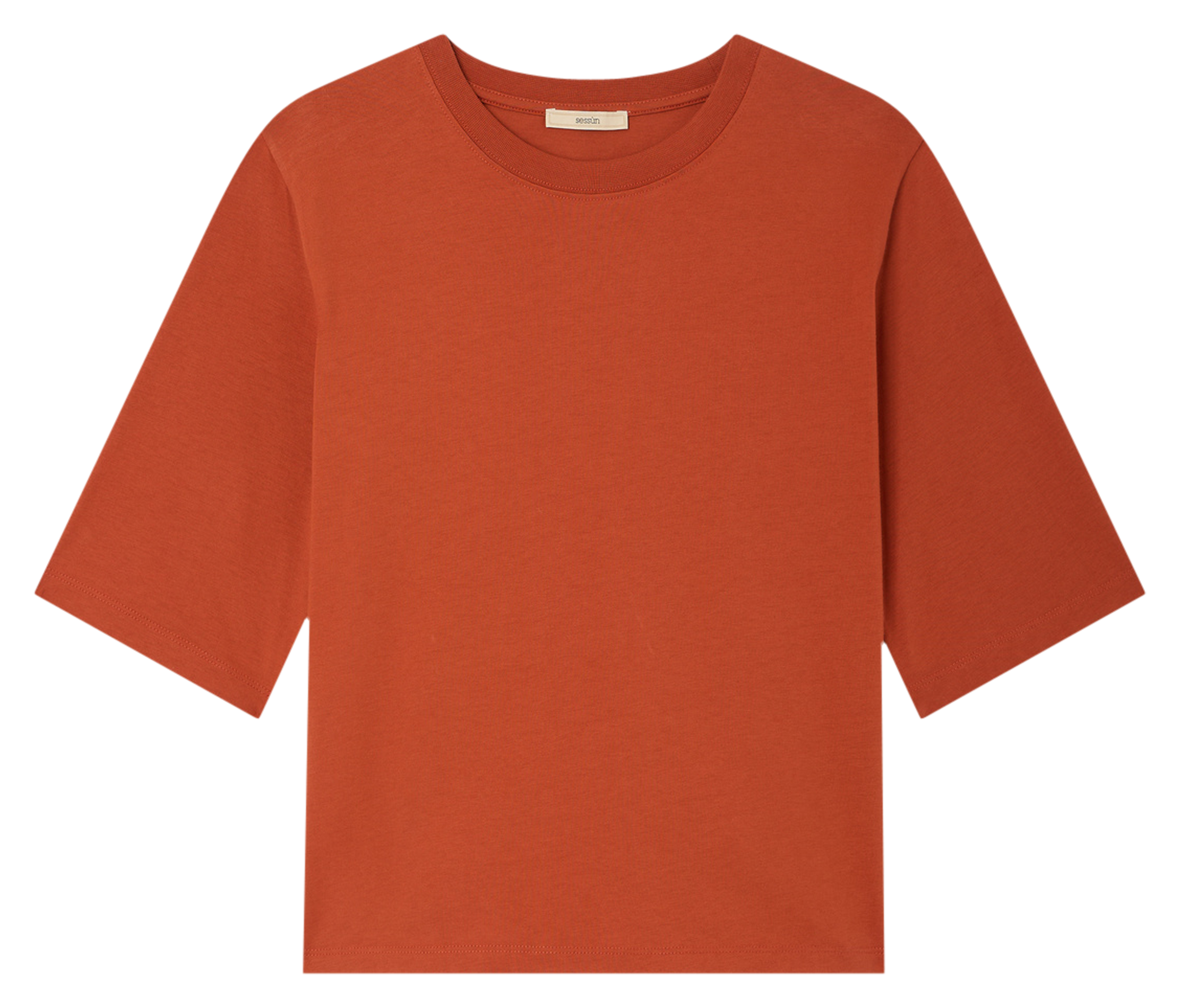 Round-neck loose-fit cotton t-shirt SESSUN Red