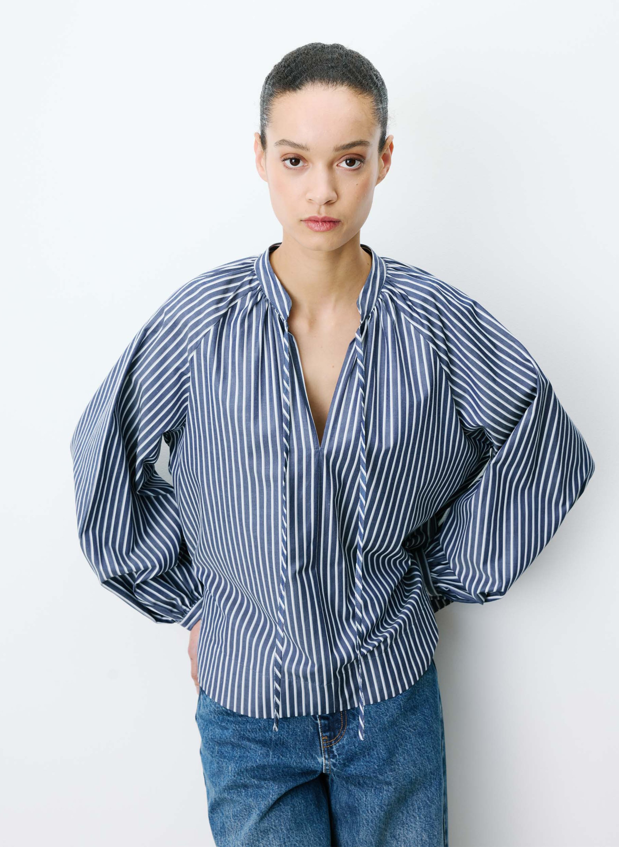 Blouse oversize col rond rayée GRACE ET MILA