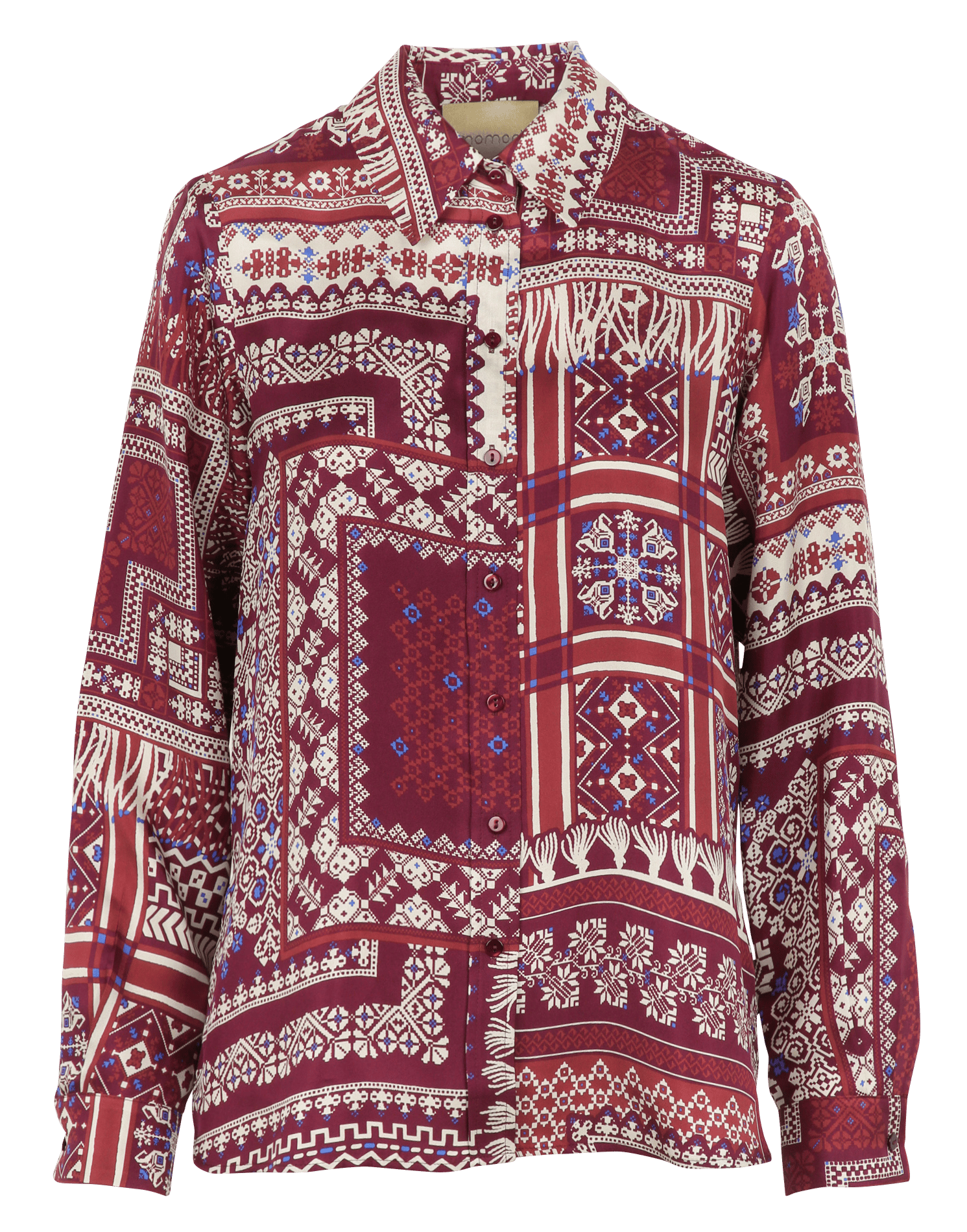Oversized classic collar silk printed shirt MOMONI Red