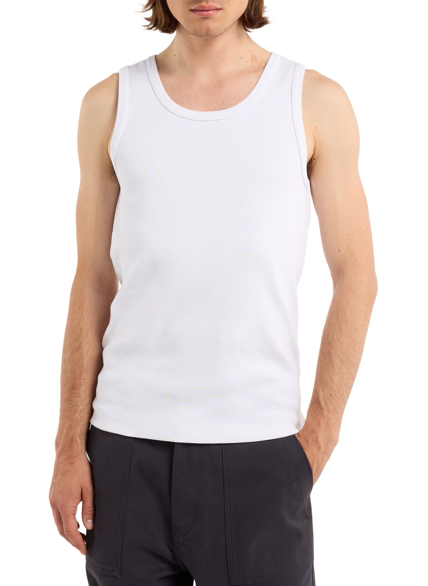 Round neck tank top in cotton SAISON 1865 White