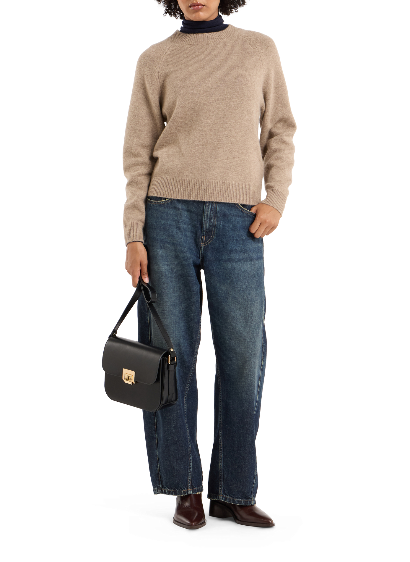 Flora leather shoulder bag SAISON 1865 Black