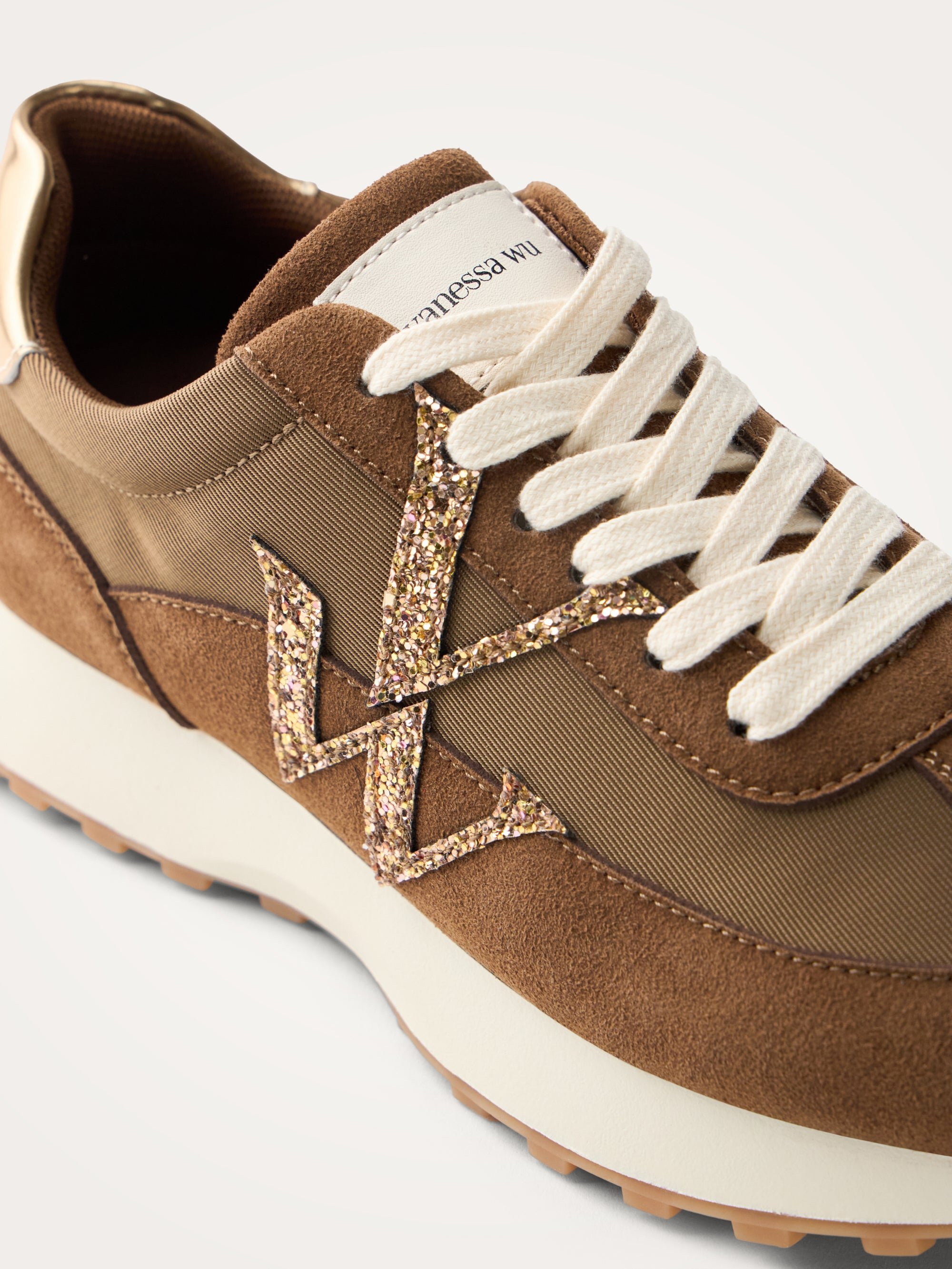 Sneakers with monogram on running sole VANESSA WU Brown