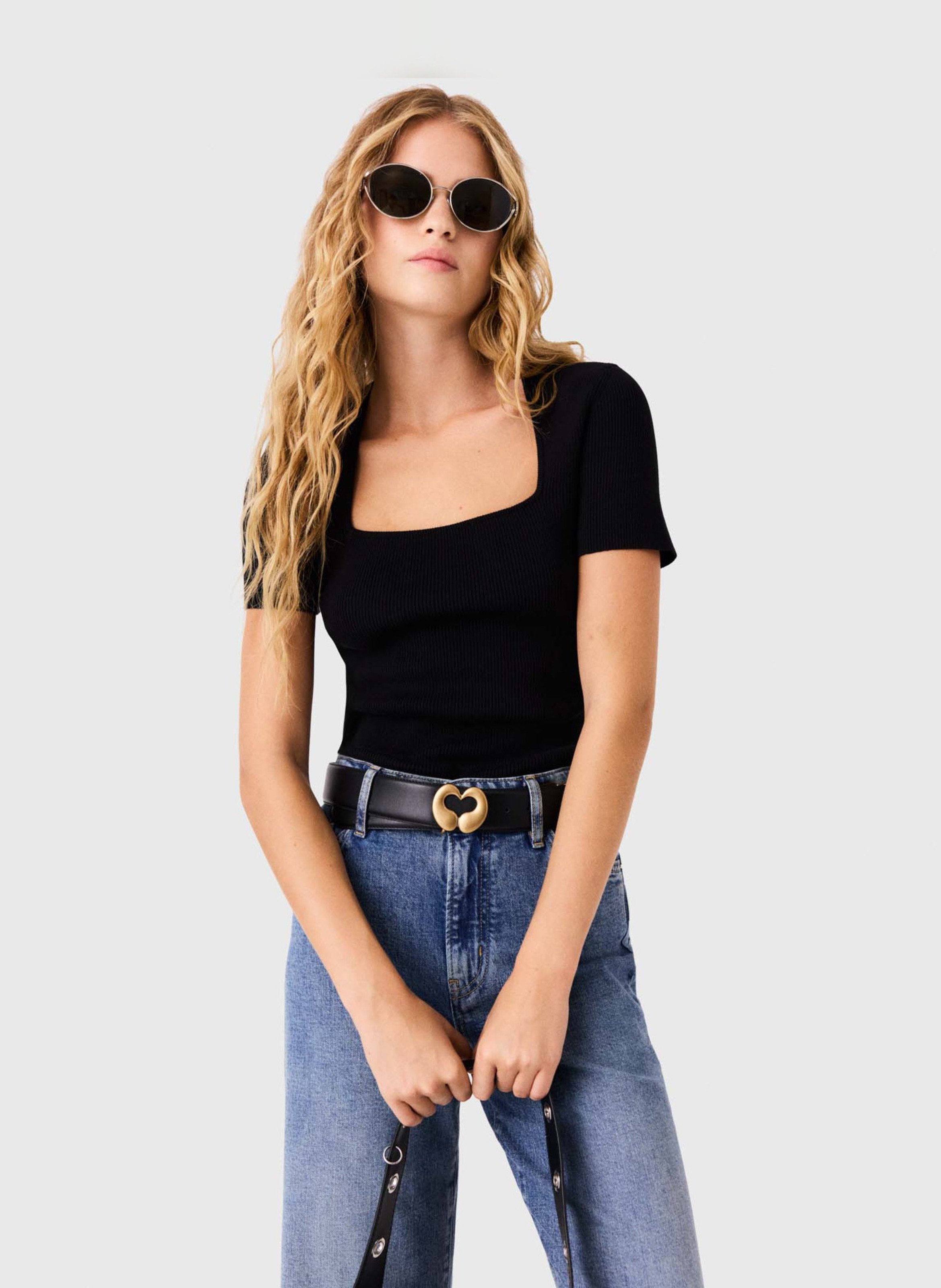 Pull moulant en coton mélangé MAJE Noir