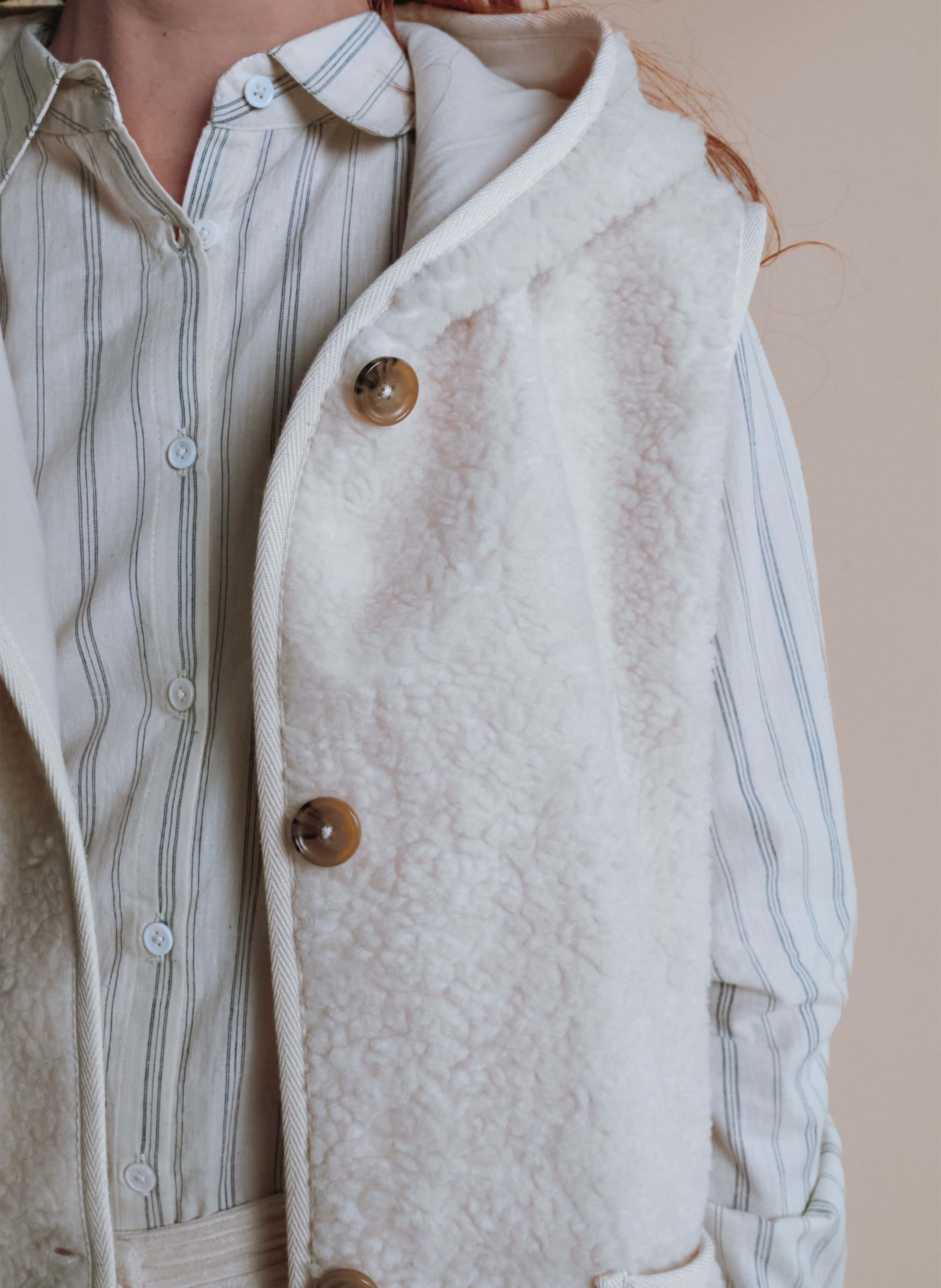 Jacke mit Rundhalskragen EMILE ET IDA Beige