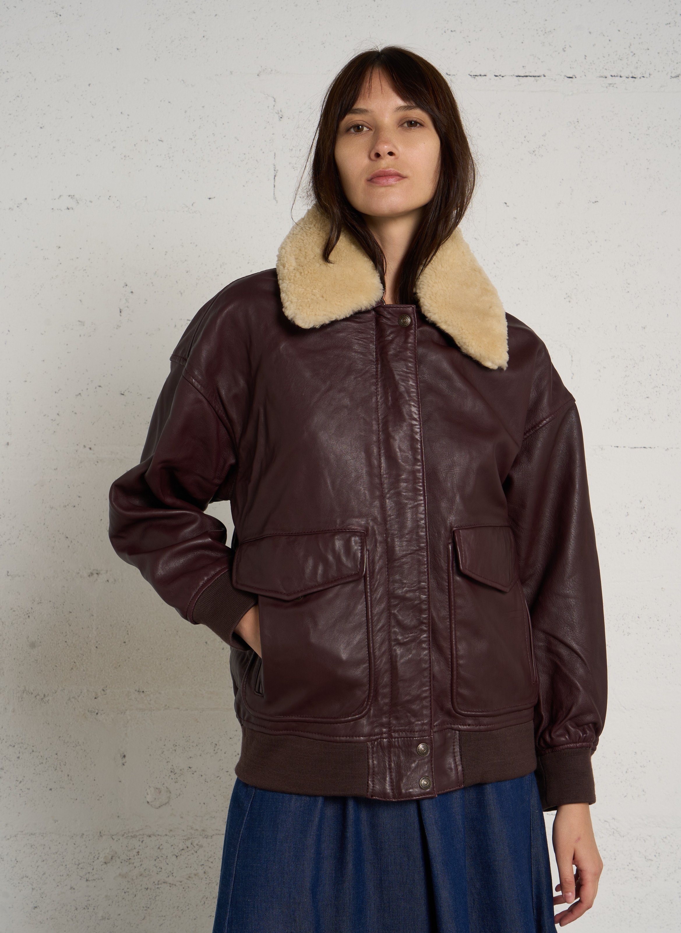 Blouson en cuir  SCHOTT Rouge
