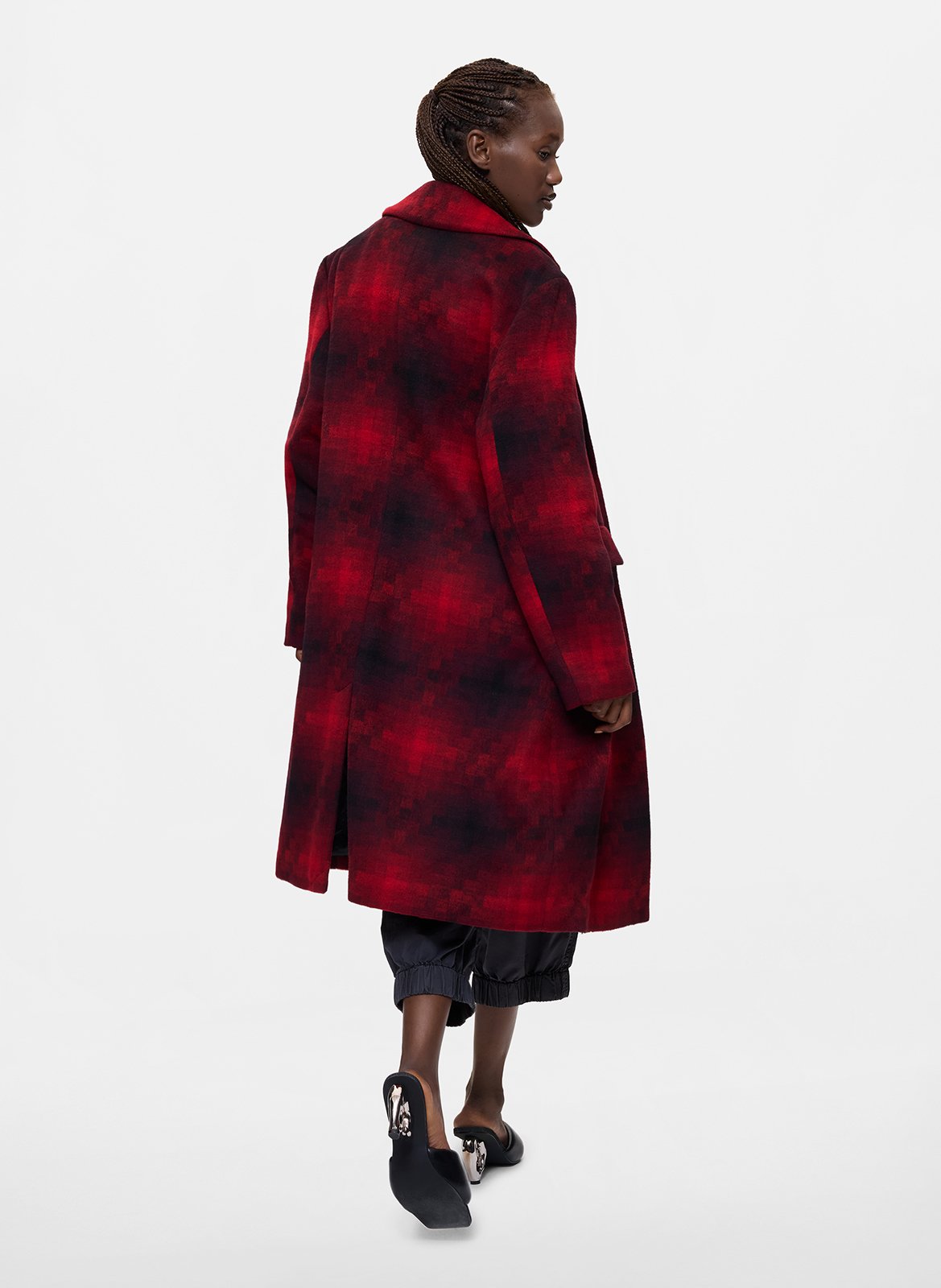 Checked coat with tailored collar DESIGUAL Red