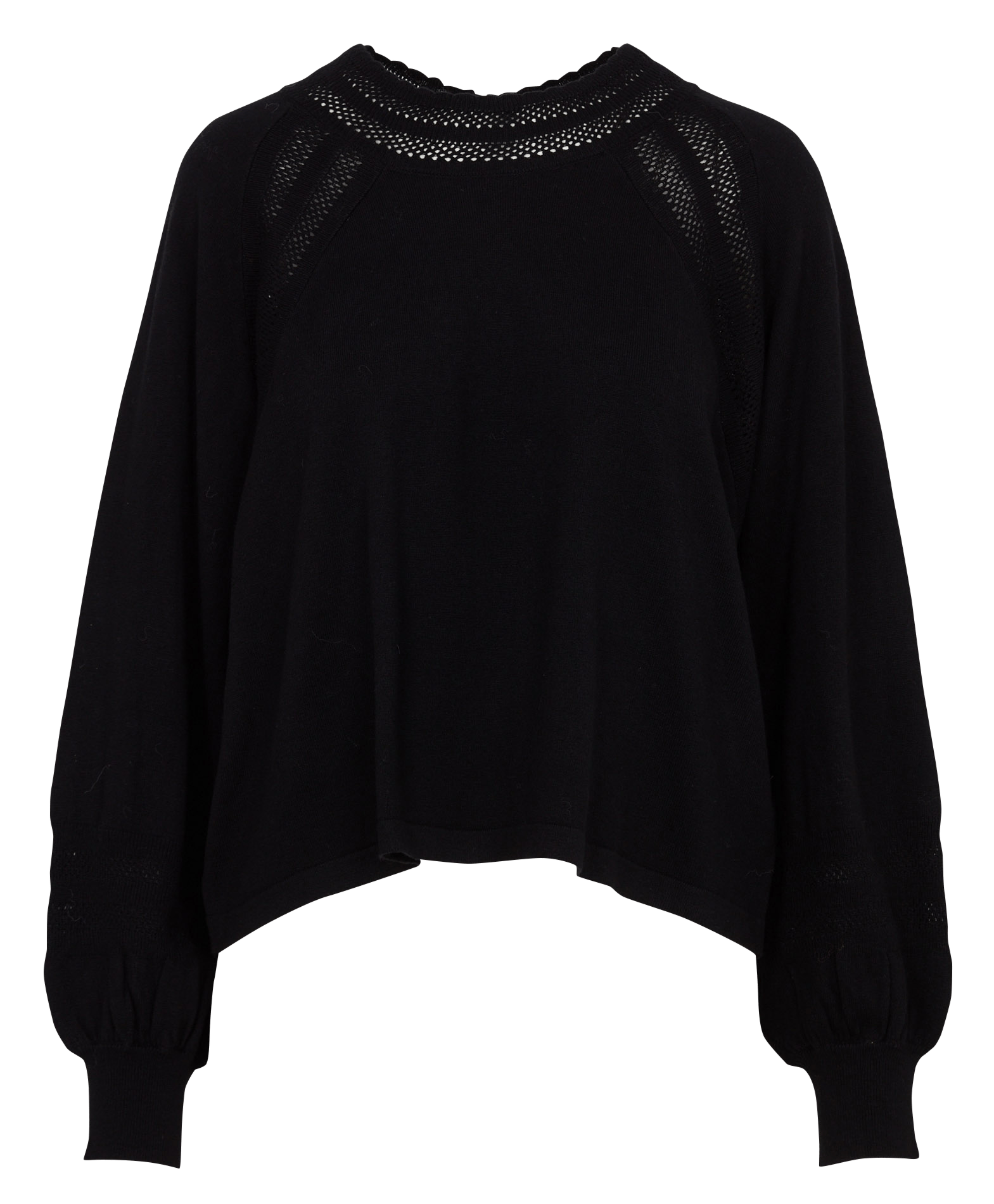 Pull oversize en laine et coton bio LA FEE MARABOUTEE Noir