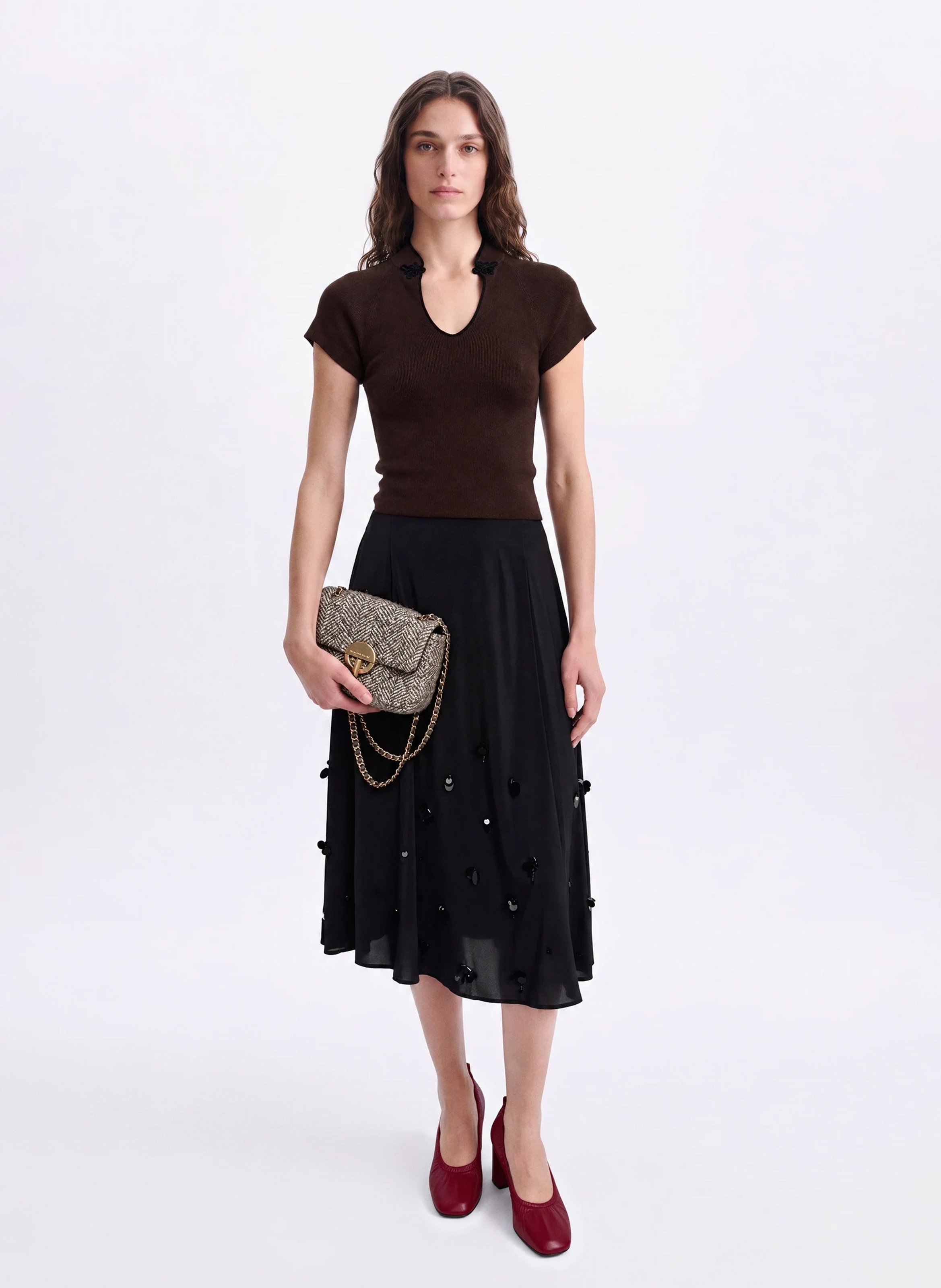 Jupe midi évasée VANESSA BRUNO Noir