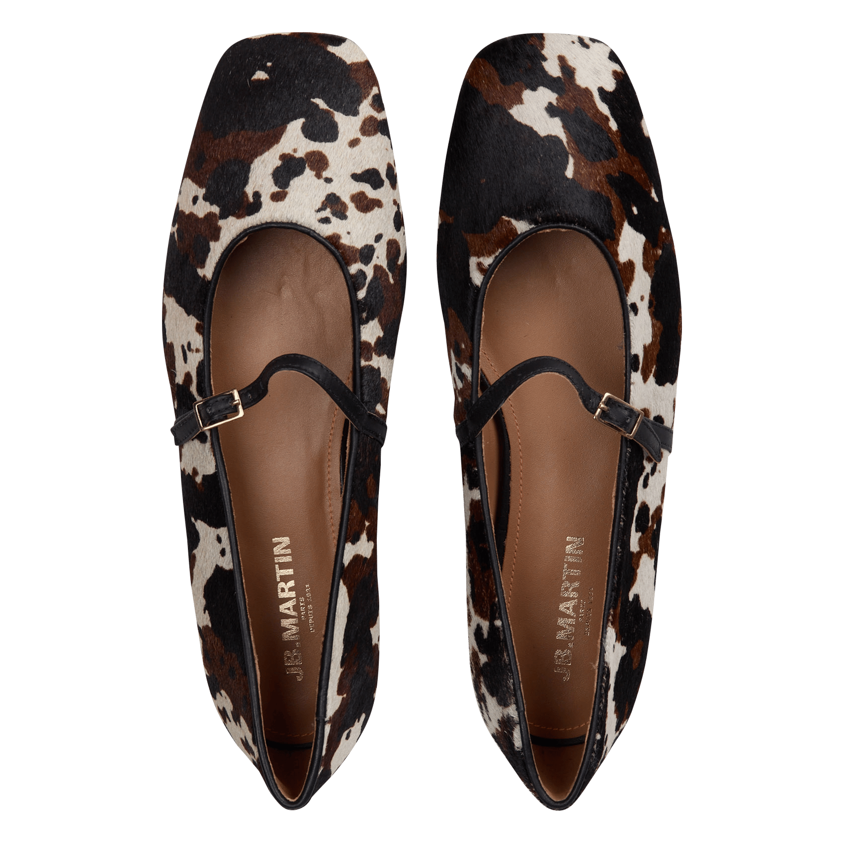 Animal-print leather ballet flats JB MARTIN Black