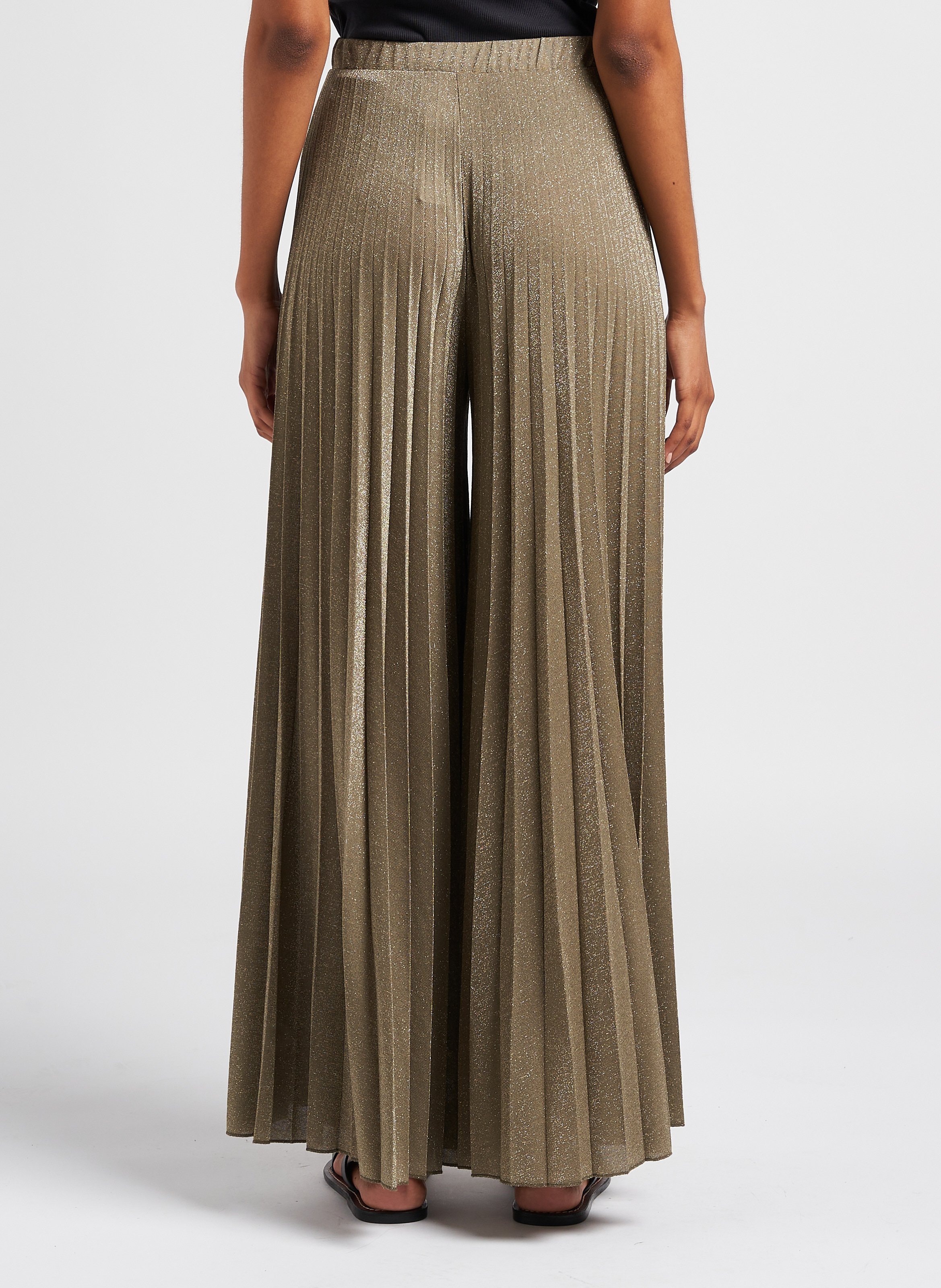 Straight-leg pleated pants PLEASE Khaki