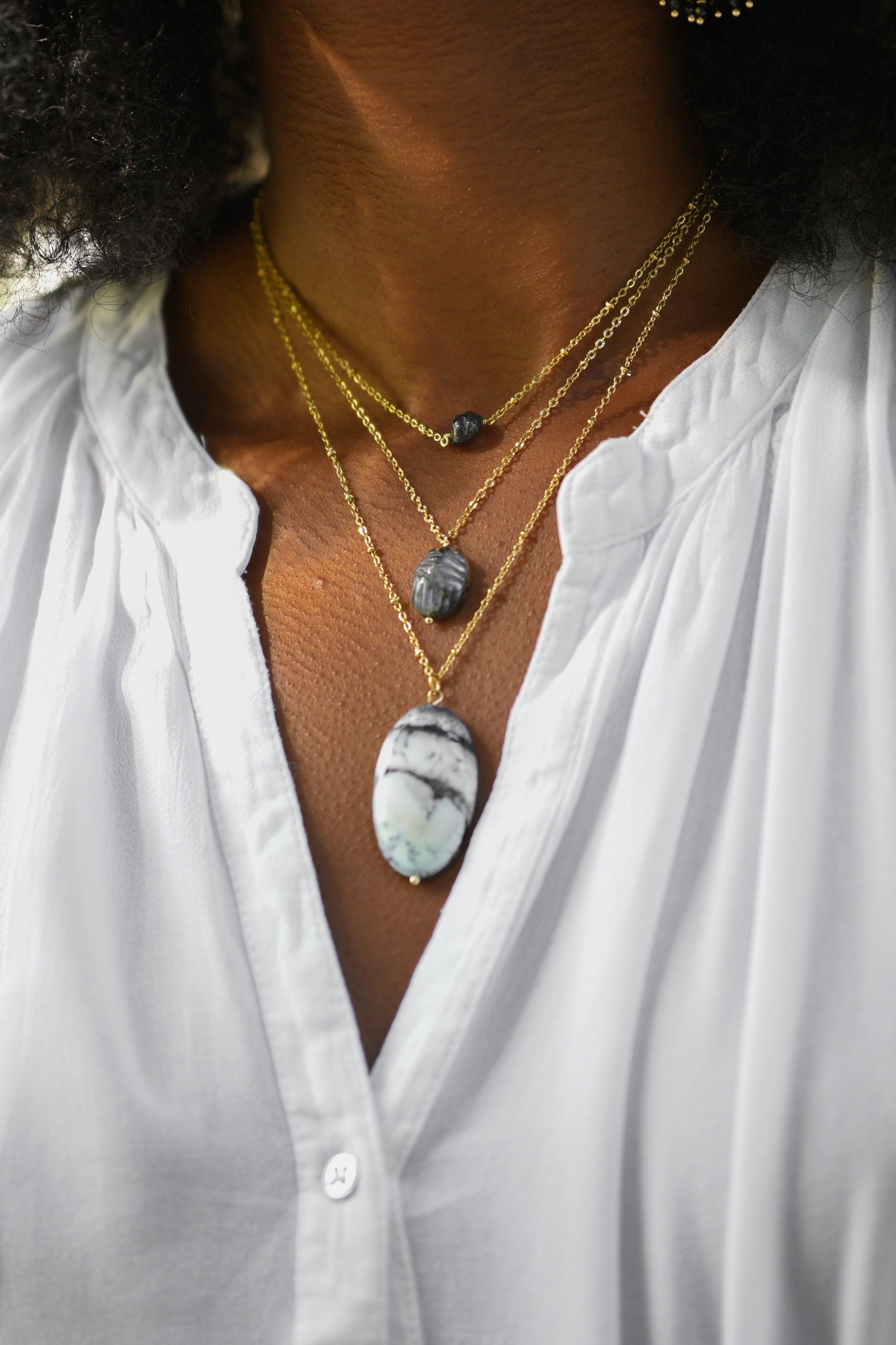 Citrine necklace GINANDGER Yellow