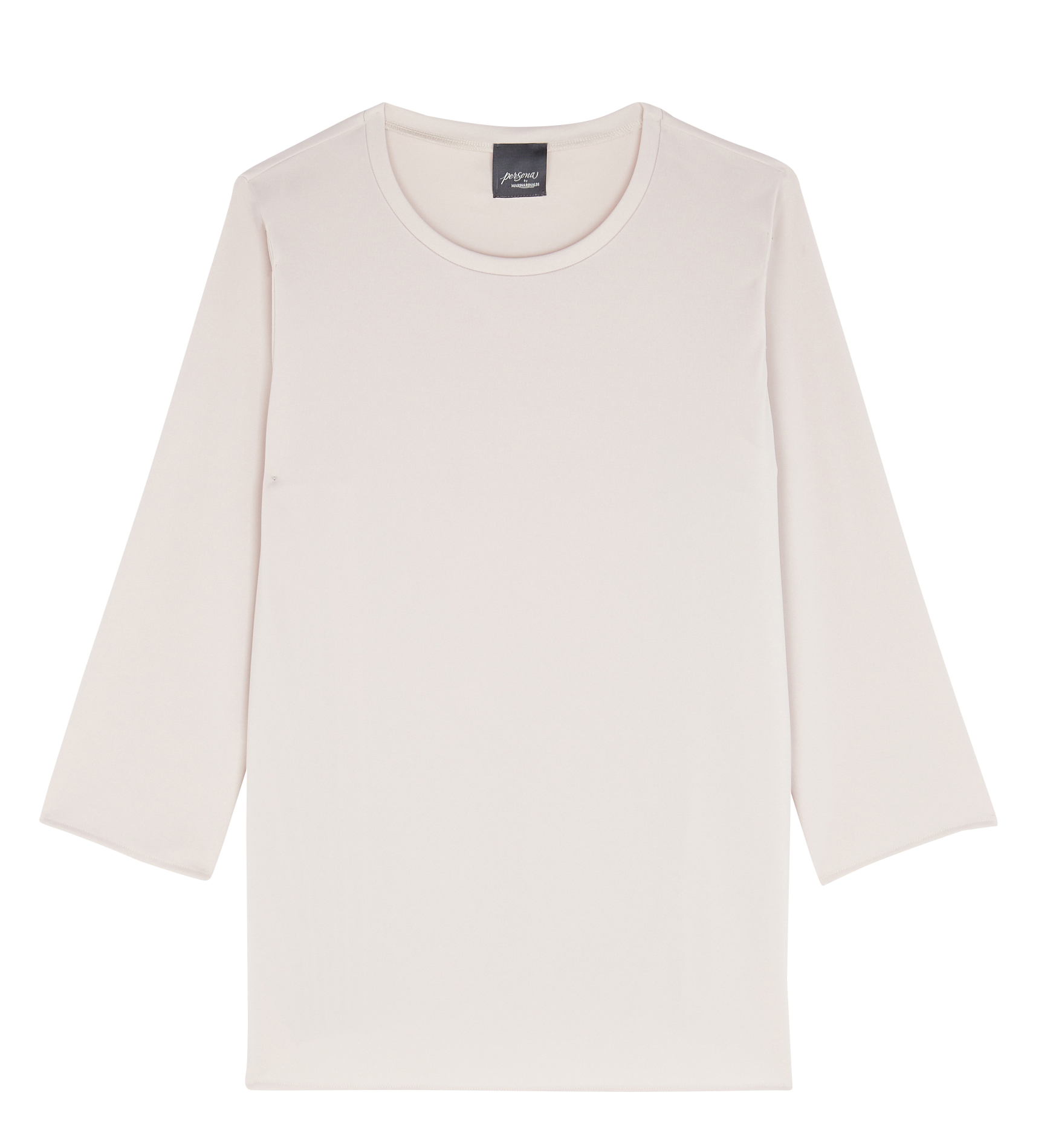 Pleated straight round-neck top PERSONA by Marina Rinaldi Beige