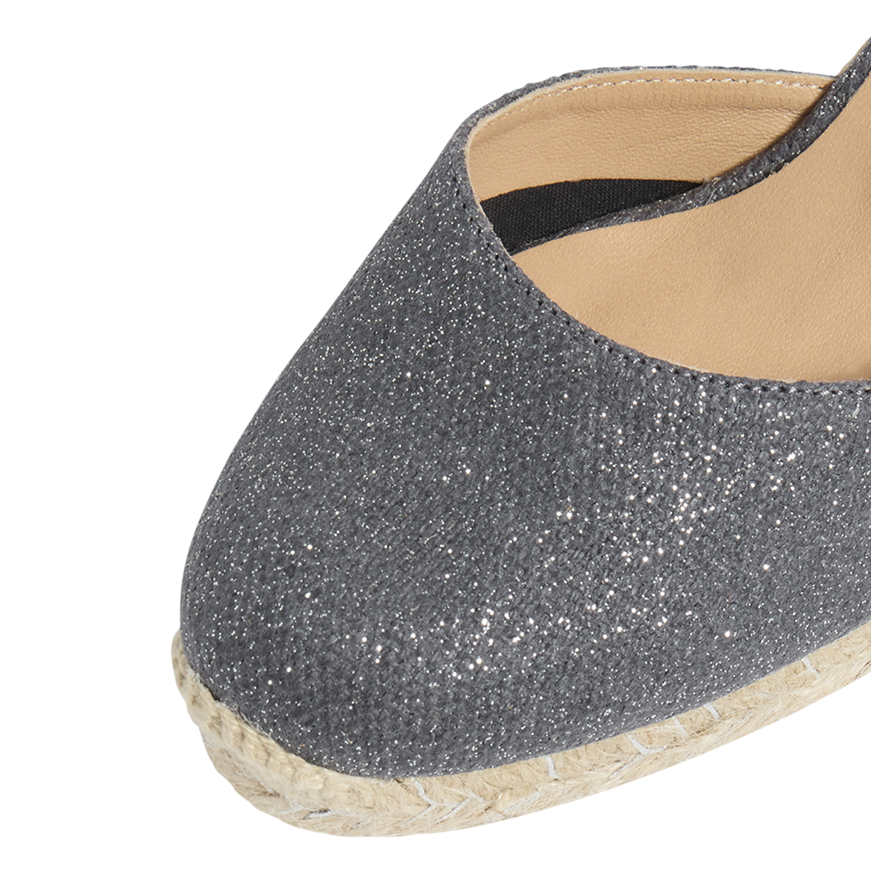 Espadrilles compensées en lin et coton CASTANER Argent
