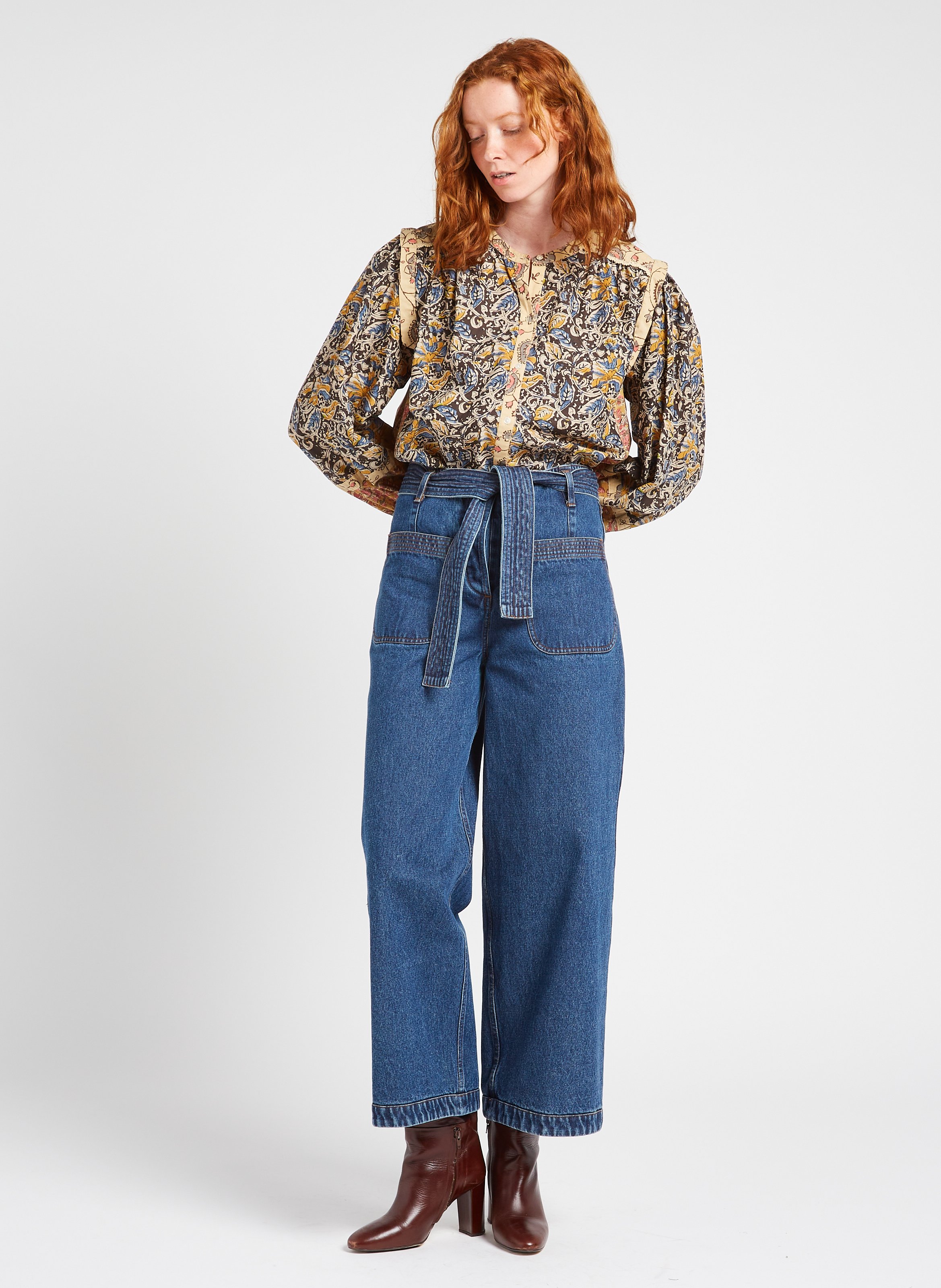 Straight printed organic cotton shirt LOUISE MISHA Multicolored