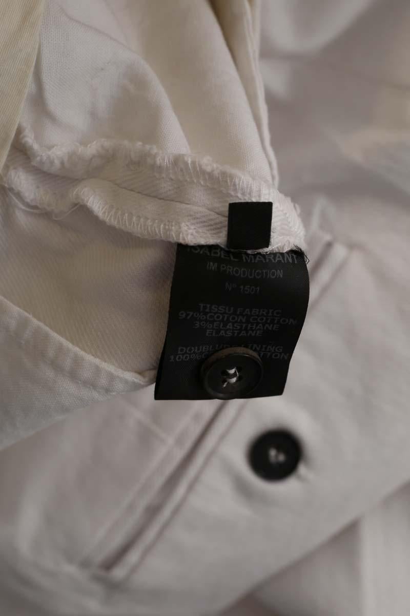 Slim-fit cotton cargo pants ISABEL MARANT - Seconde Main White