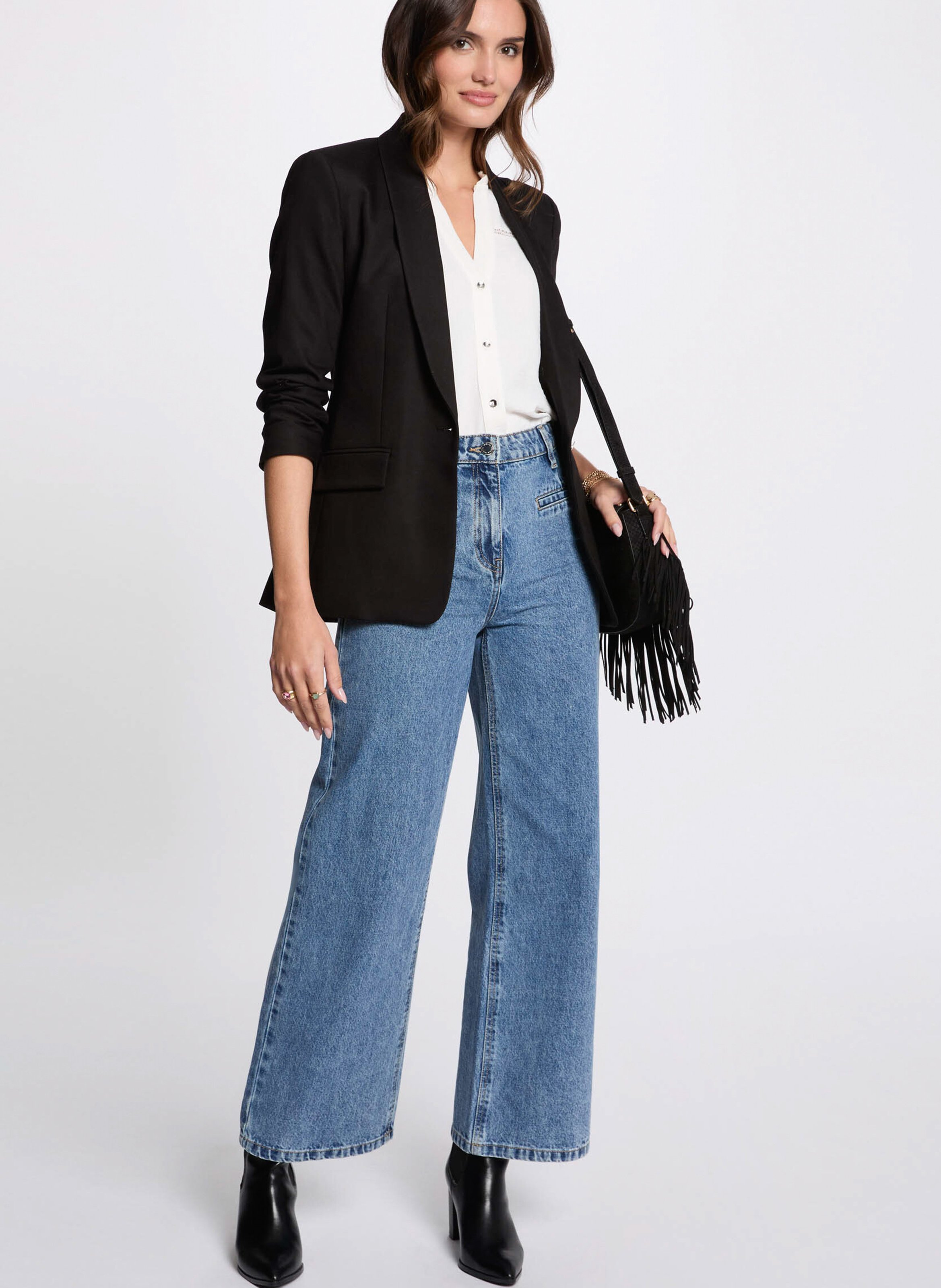 Cotton-blend blazer Black