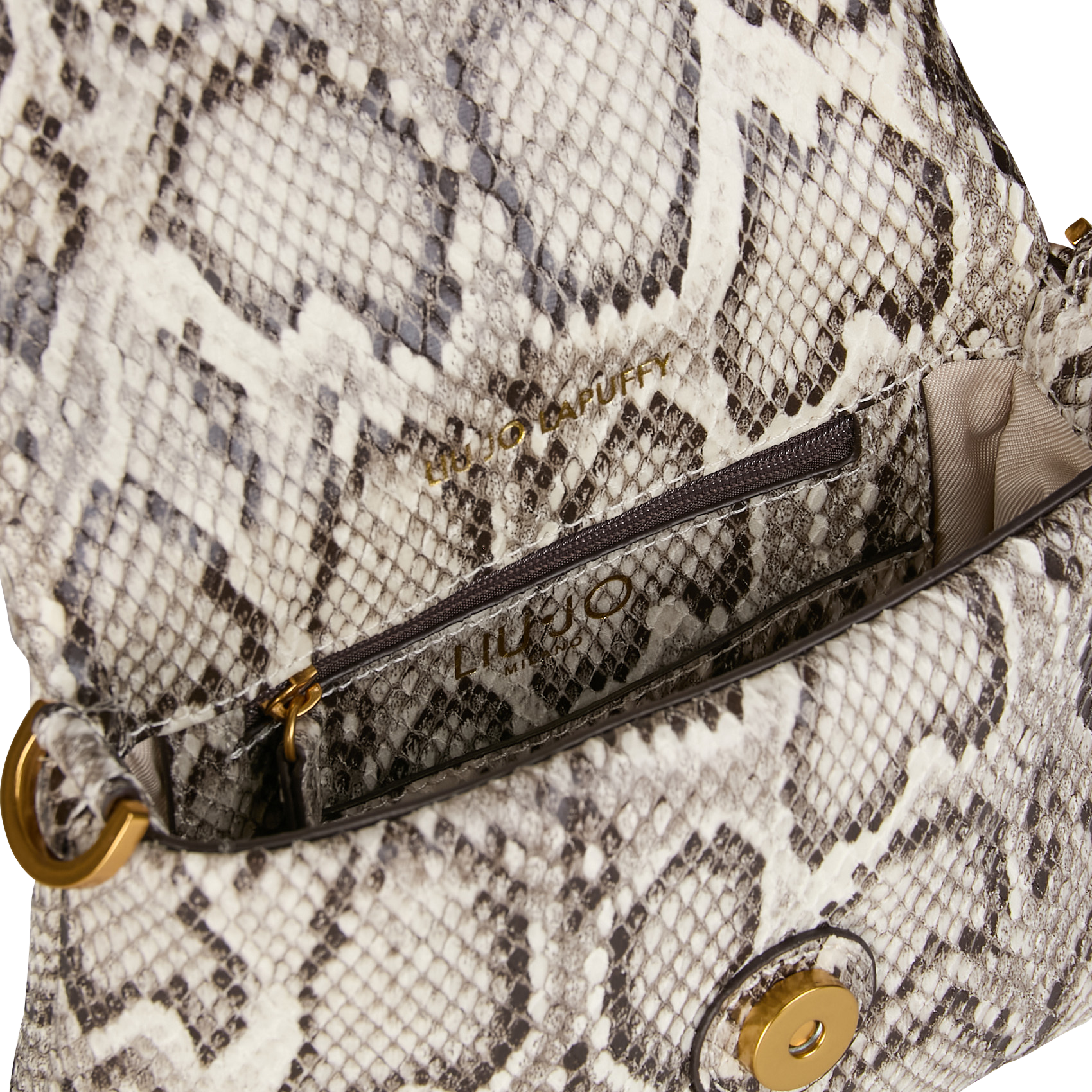 Sac porté éoaule imprimé python LIU JO Marron