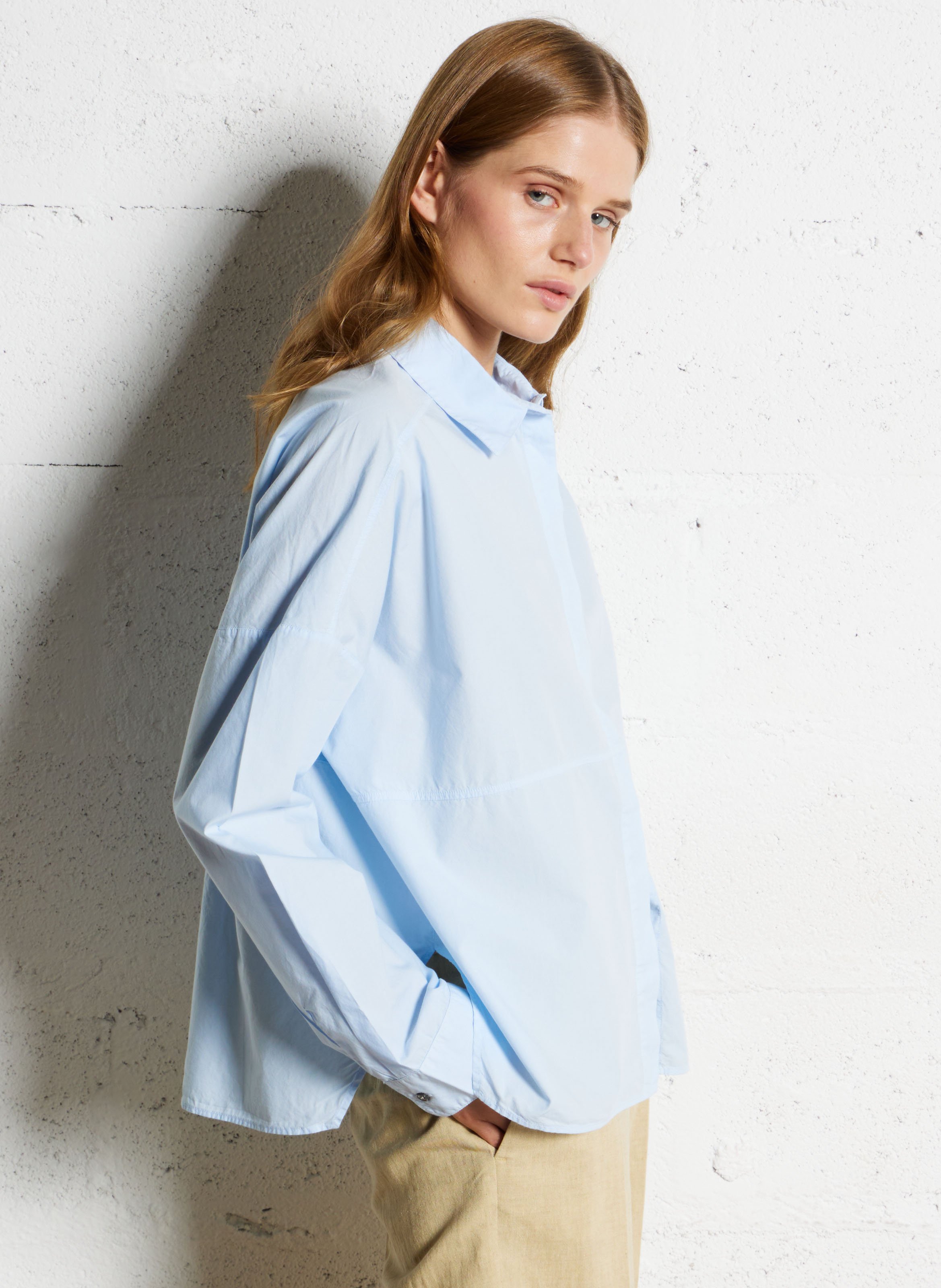 Chemise oversize en coton  POMANDERE Bleu